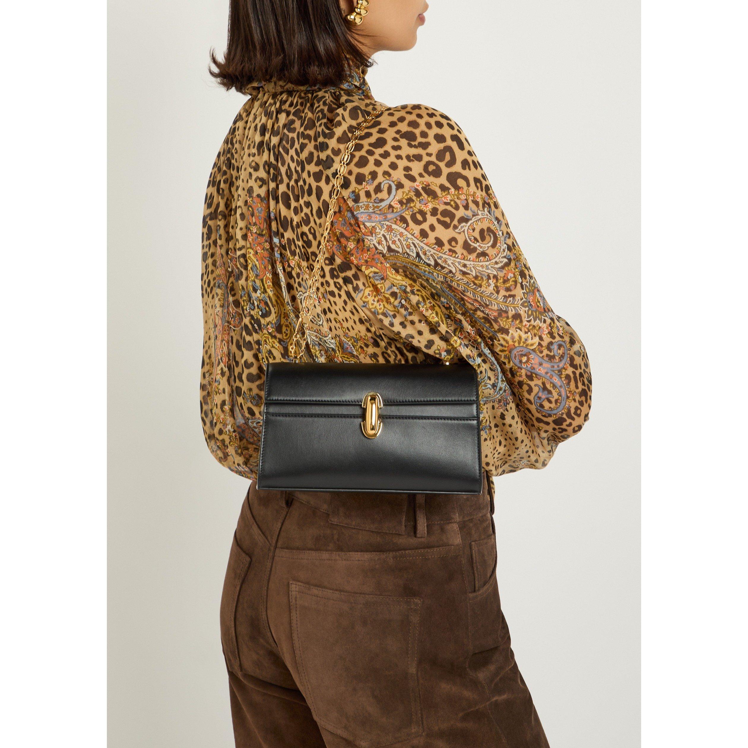 BLACK - Savette - SYMMETRY CHAIN SMOOTH POCHETTE - 3
