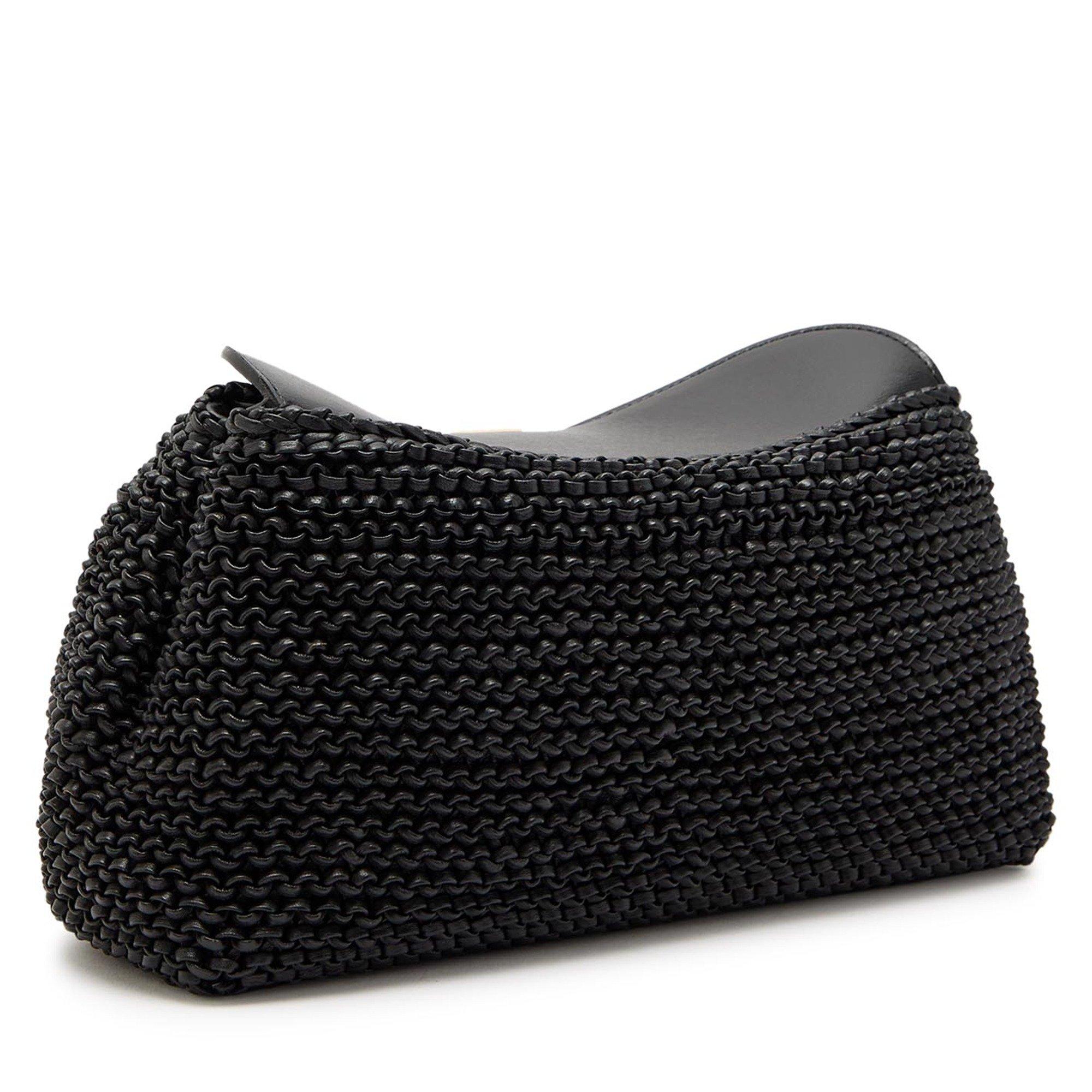 BLACK - Toteme - Women's T-Lock Woven Leather Clutch Bag - 2