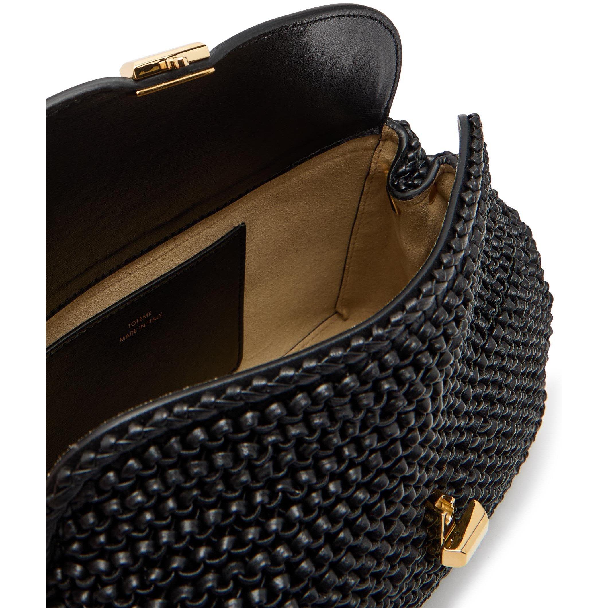 BLACK - Toteme - Women's T-Lock Woven Leather Clutch Bag - 5