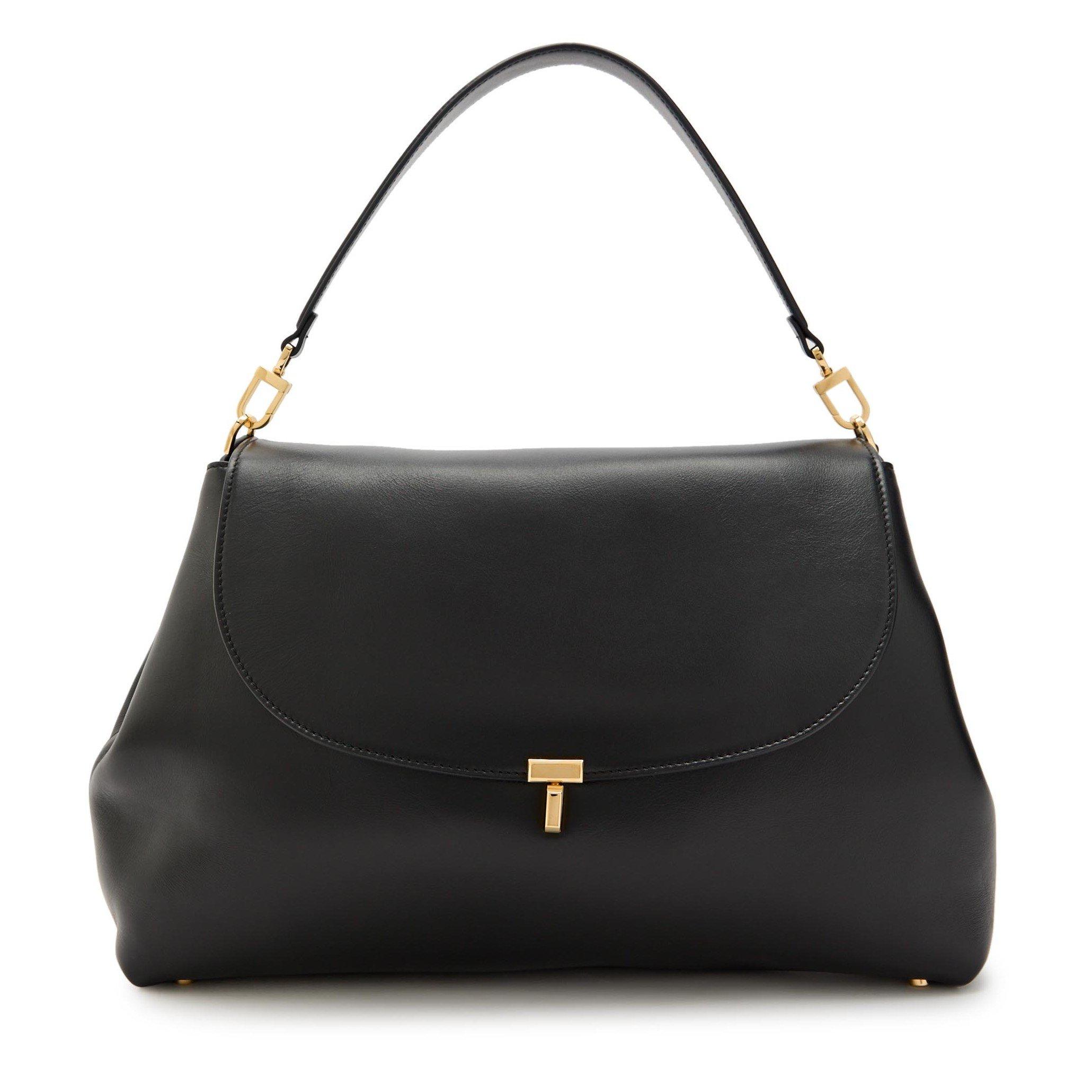 BLACK - Toteme - T-LOCK LEATHER SATCHEL - 1