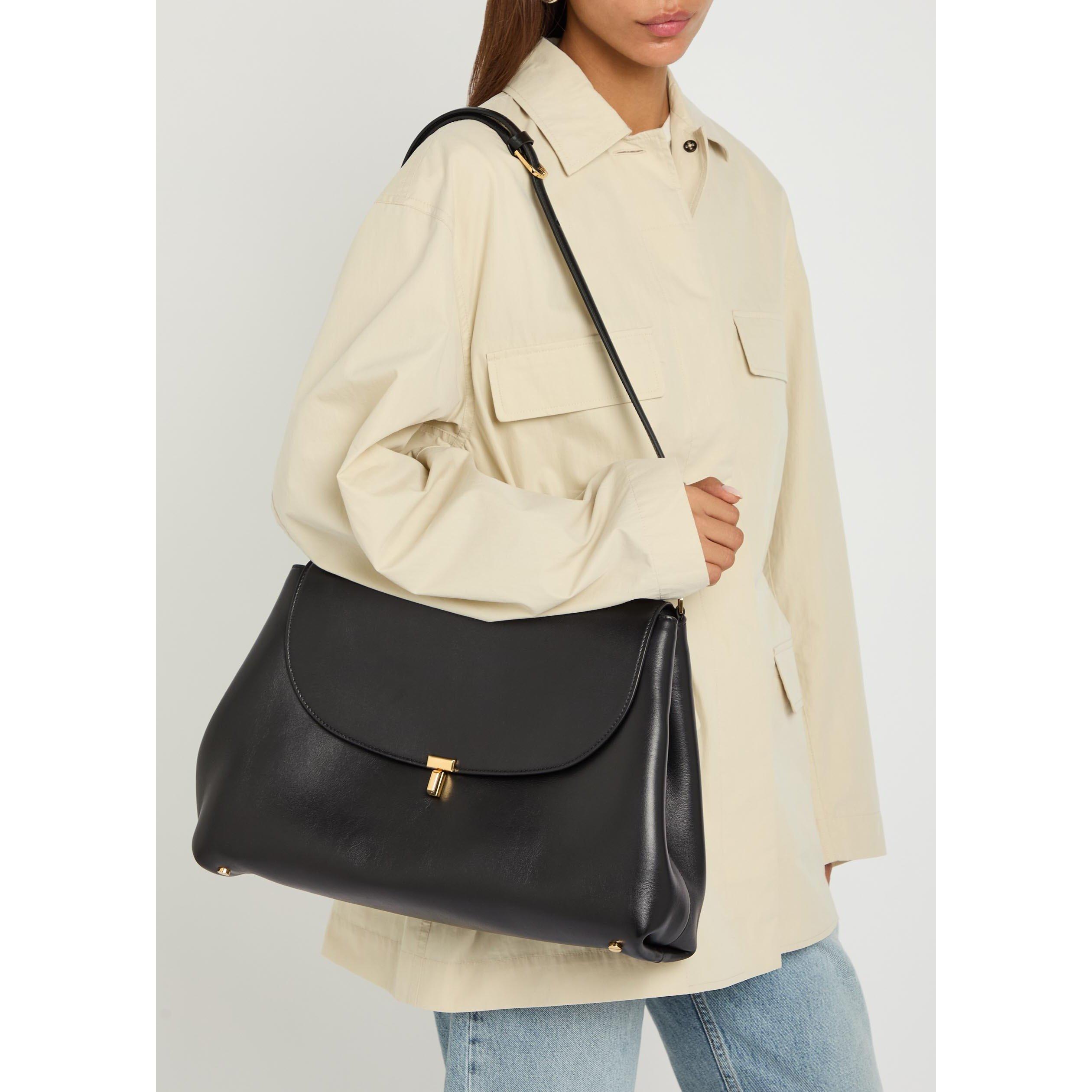 BLACK - Toteme - T-LOCK LEATHER SATCHEL - 3