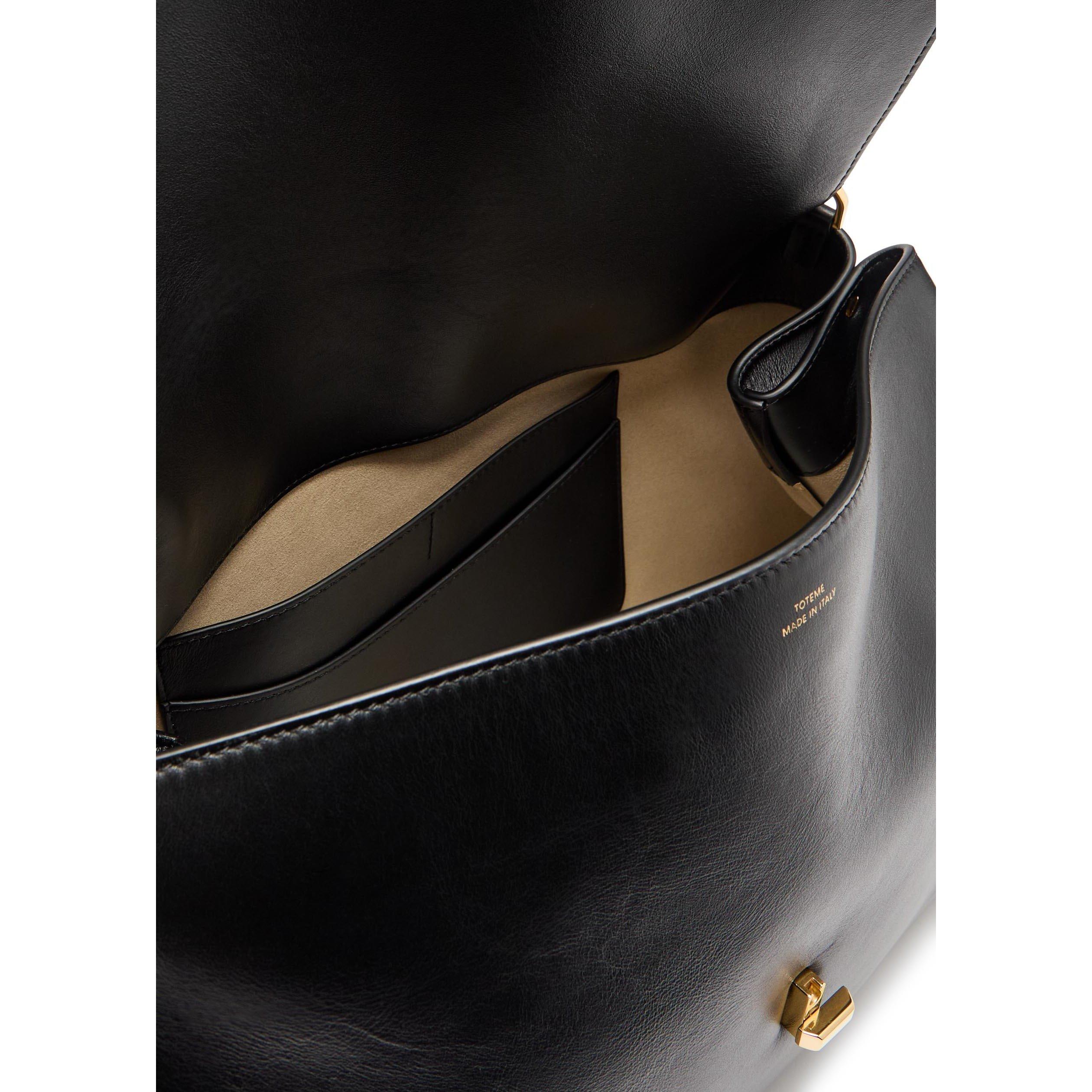 BLACK - Toteme - T-LOCK LEATHER SATCHEL - 5
