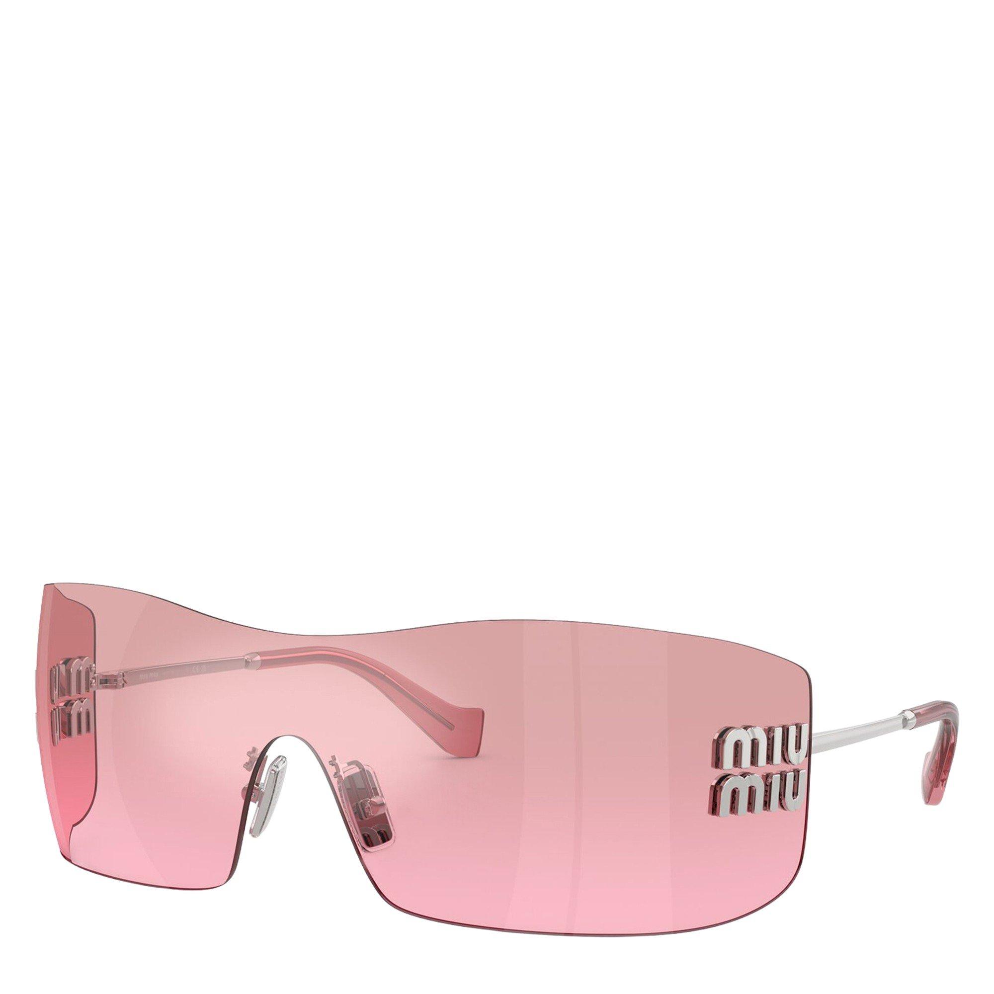PINK - Miu Miu - Women's Aube Metal Shield Sunglasses - 1