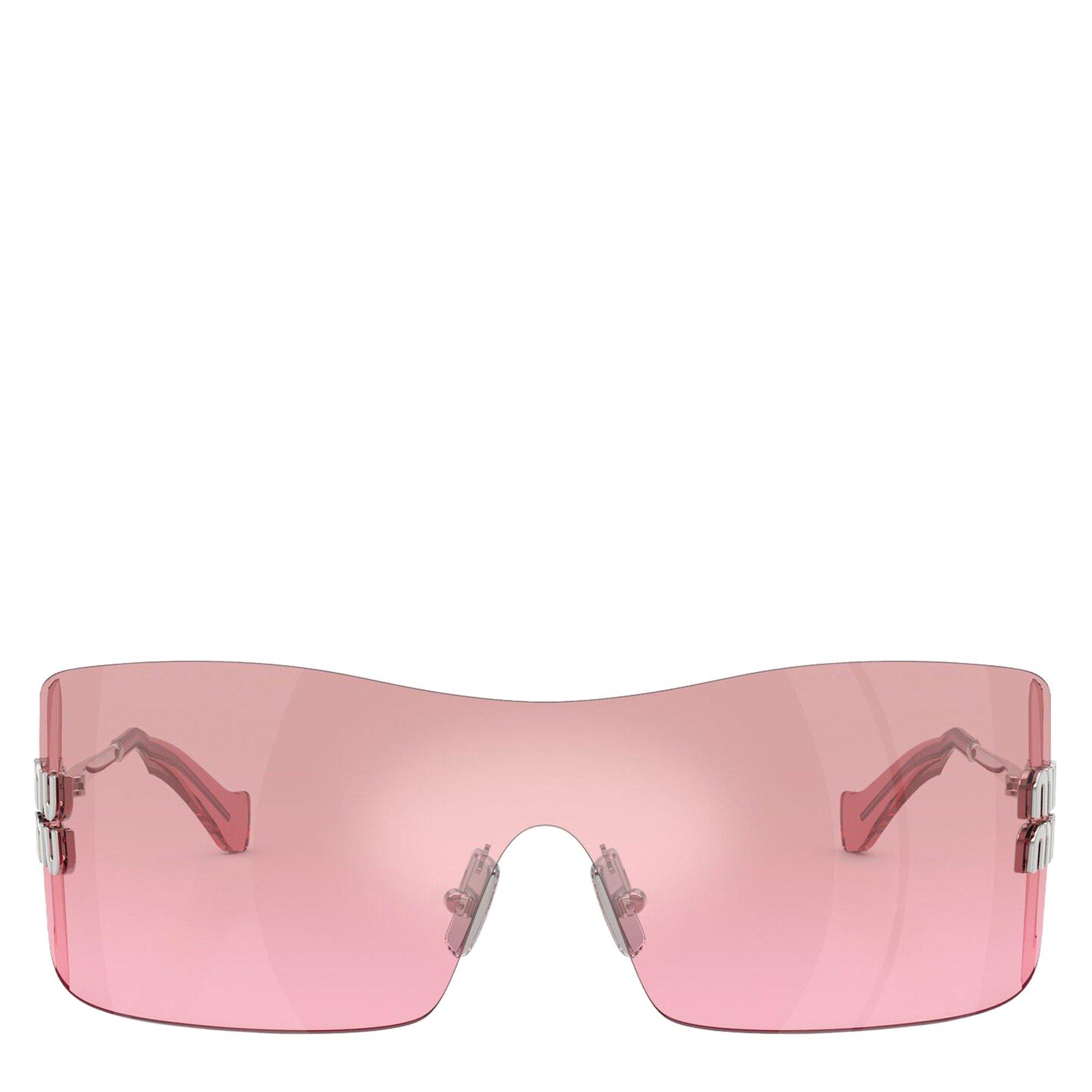 PINK - Miu Miu - Women's Aube Metal Shield Sunglasses - 2