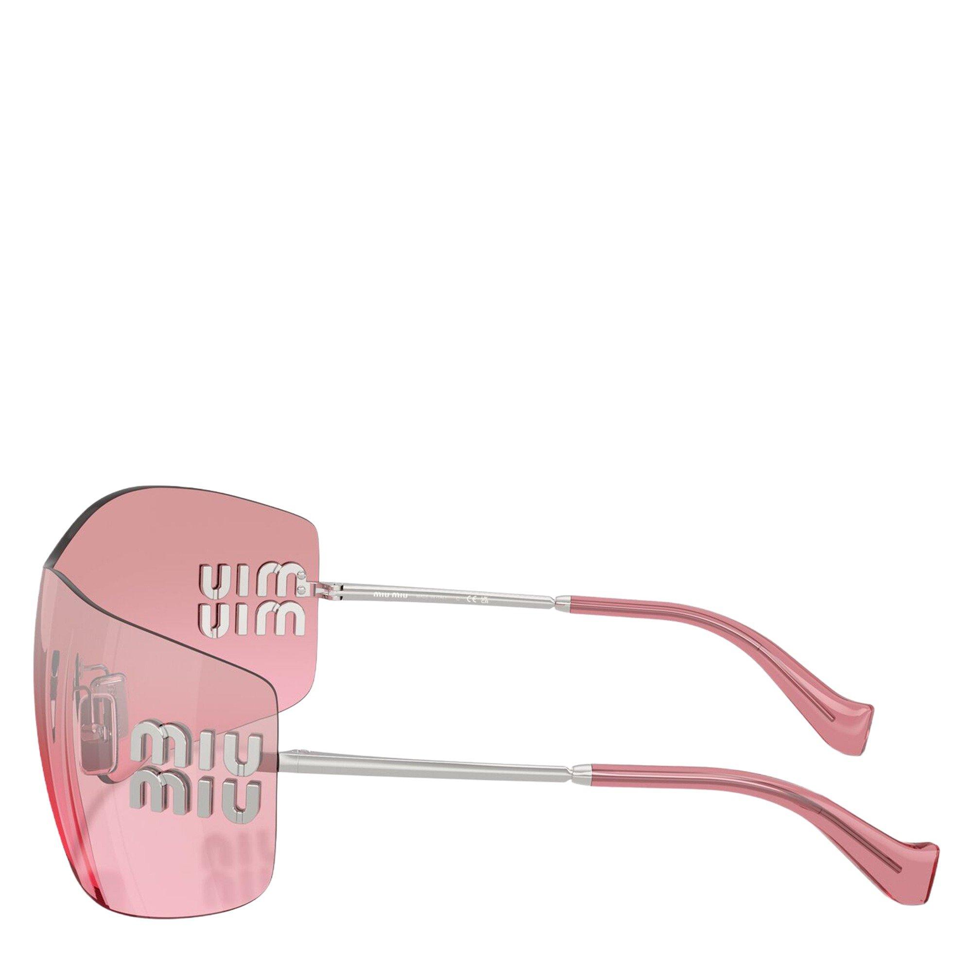 PINK - Miu Miu - Women's Aube Metal Shield Sunglasses - 3