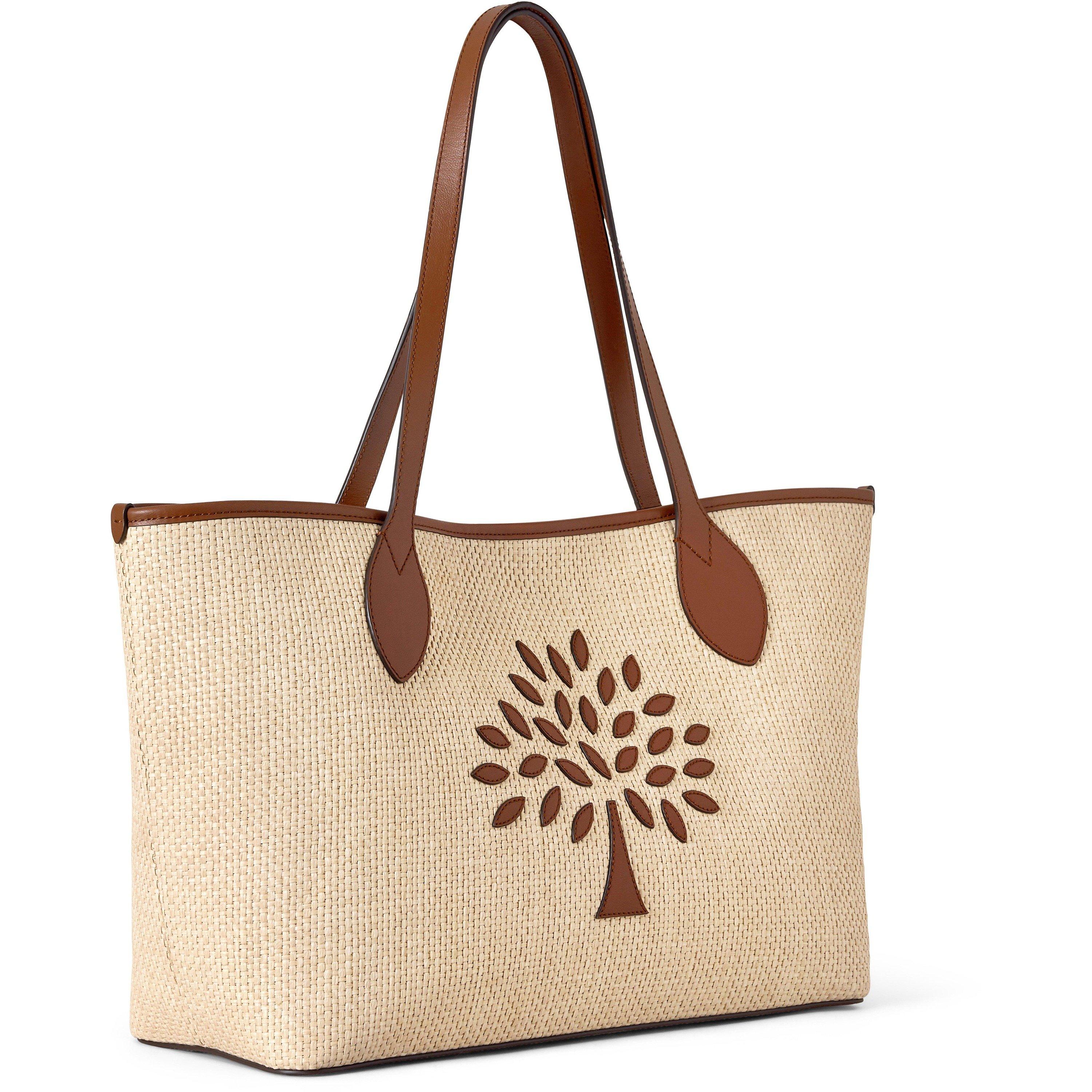 CREAM AND OTHER - Mulberry - TREE RAFFIA SMALL TOTE - 2