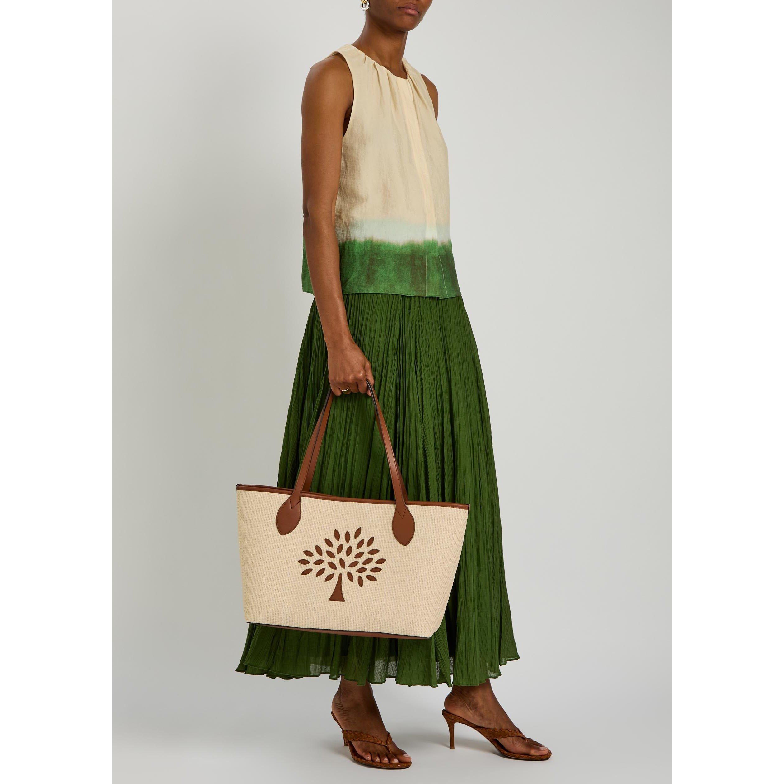 CREAM AND OTHER - Mulberry - TREE RAFFIA SMALL TOTE - 6