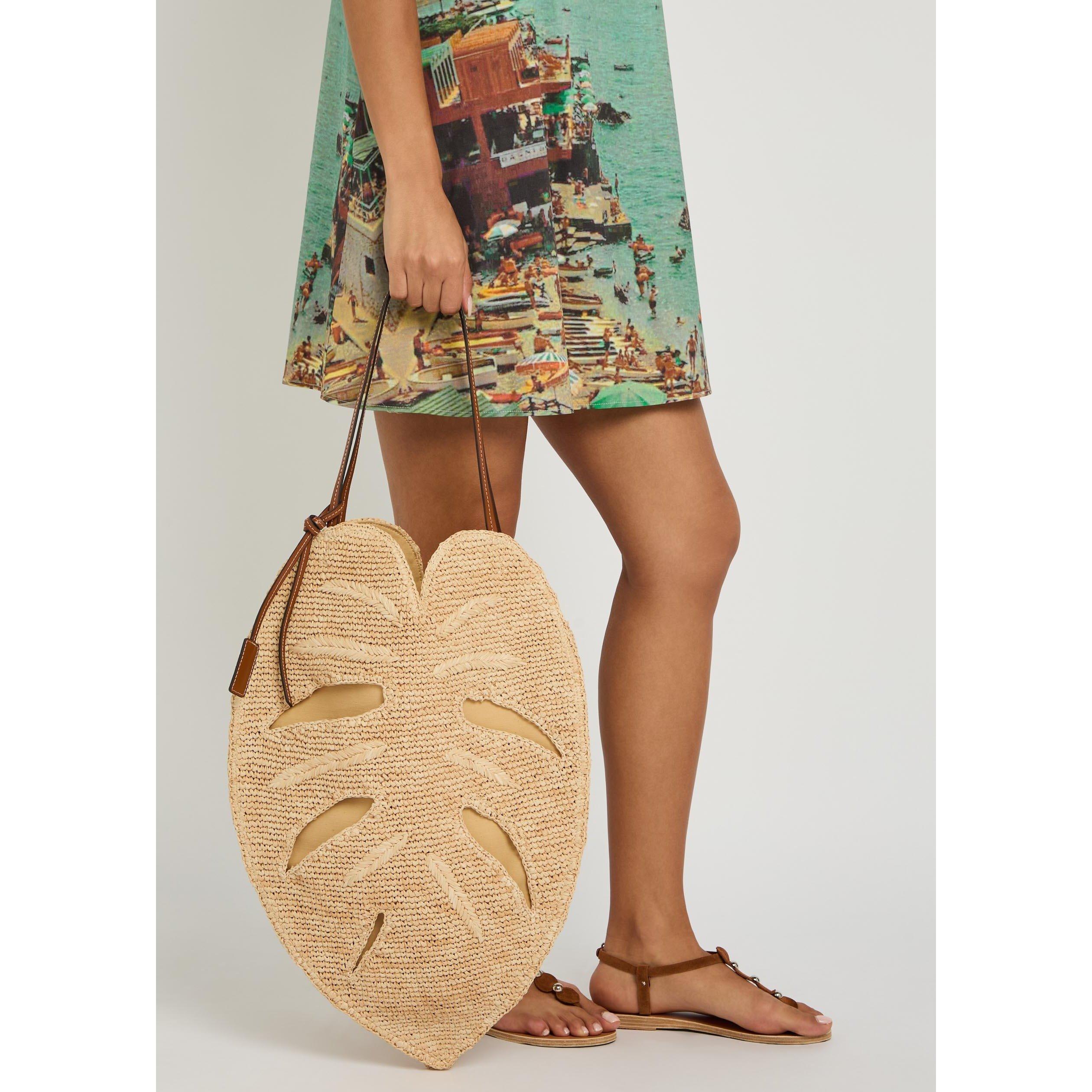 NATURAL - Staud - Women's Large Palm Raffia Tote Bag - 6