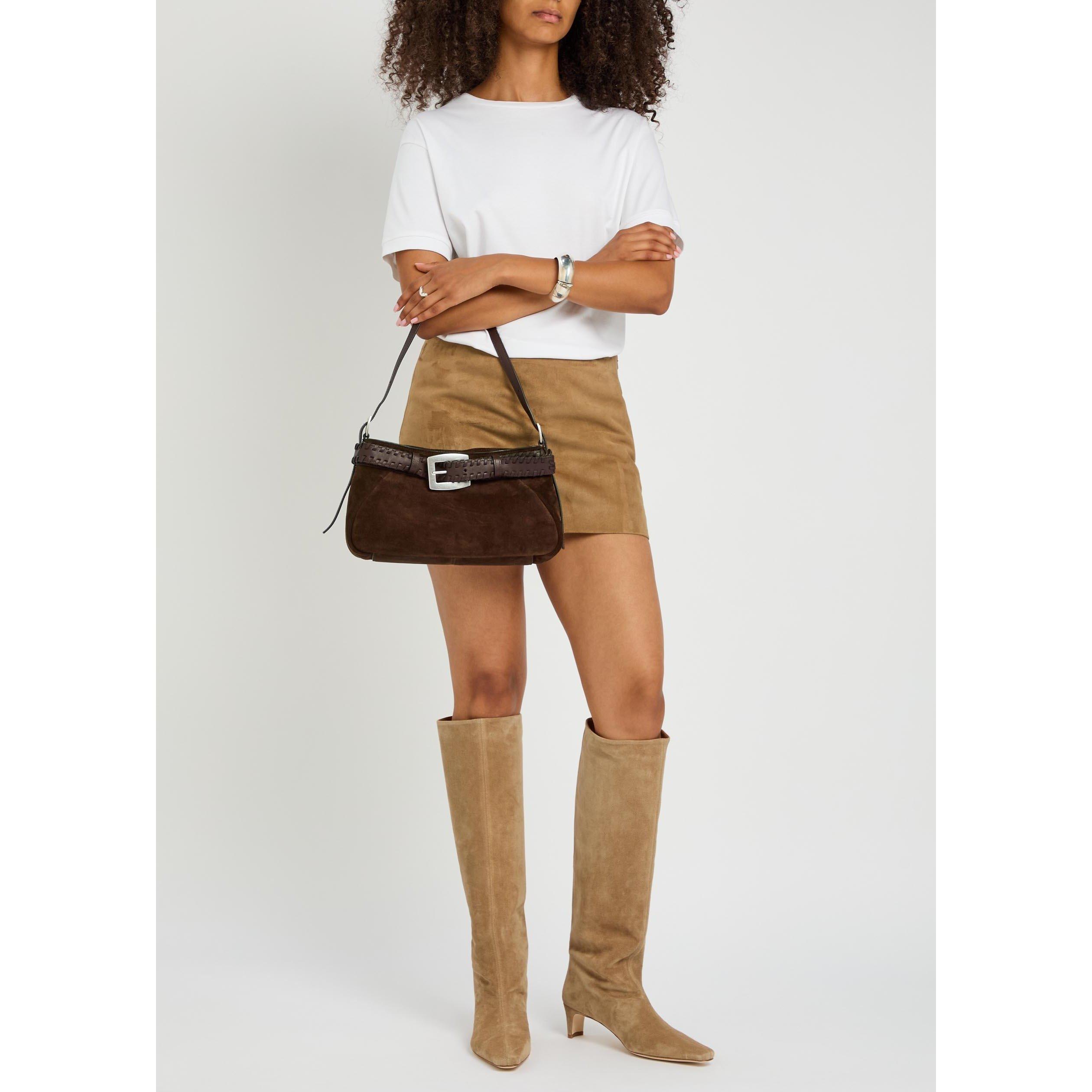 DARK BROWN - Staud - BROOKLYN SHOULDER BAG - 3