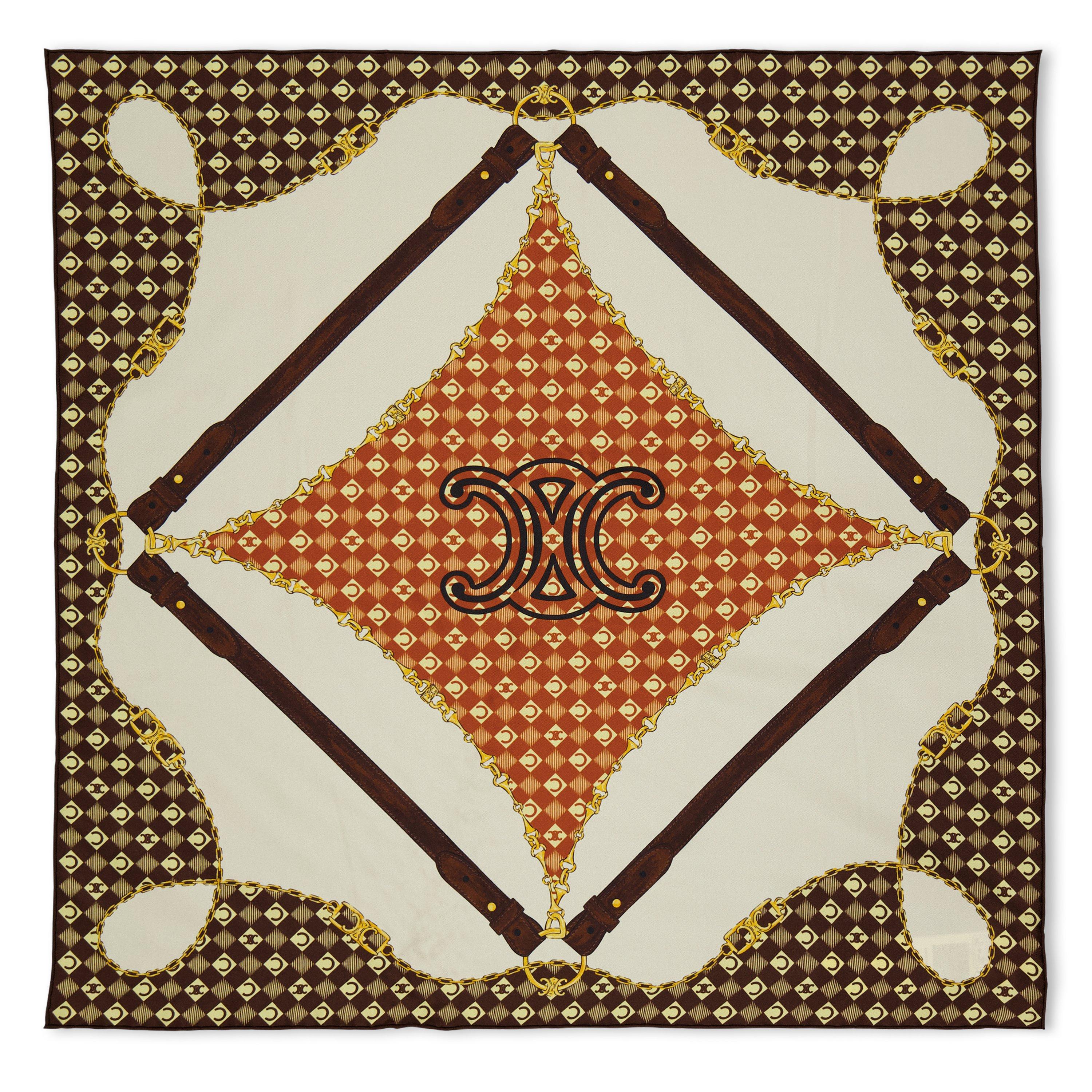 TAN - Celine - 55X55CM BANDANA SCARF - 1