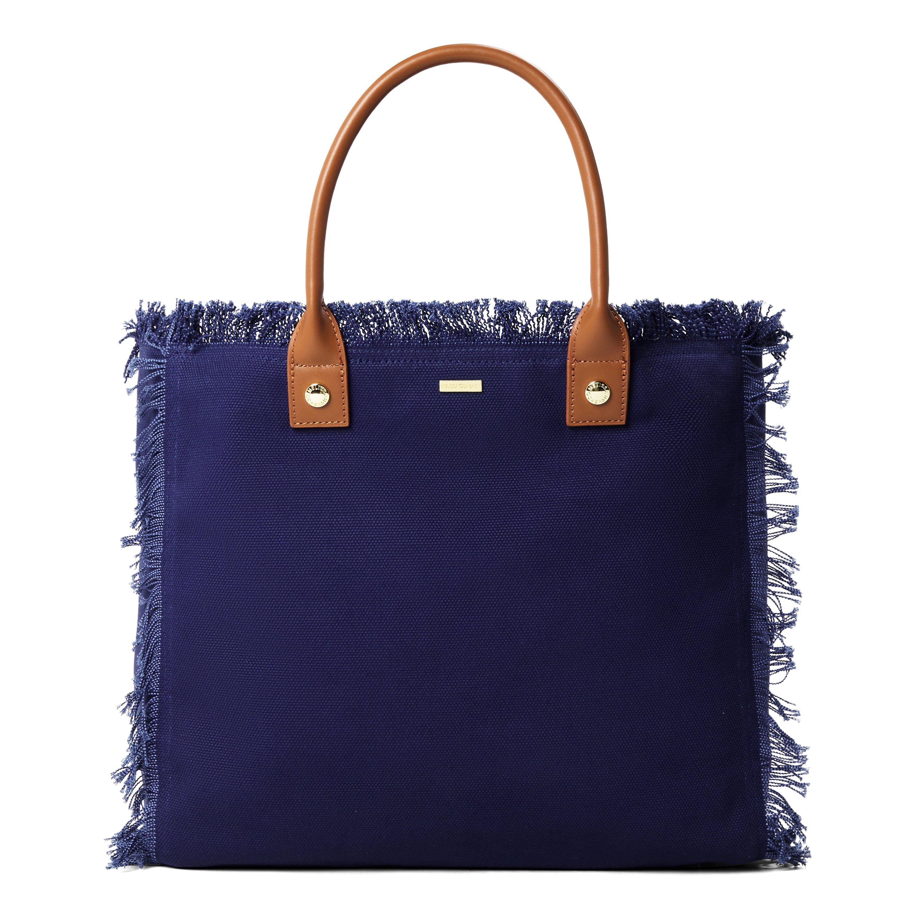 NAVY AND OTHER - Melissa Odabash - B CAP FERRAT RAW HEM BAG - 1