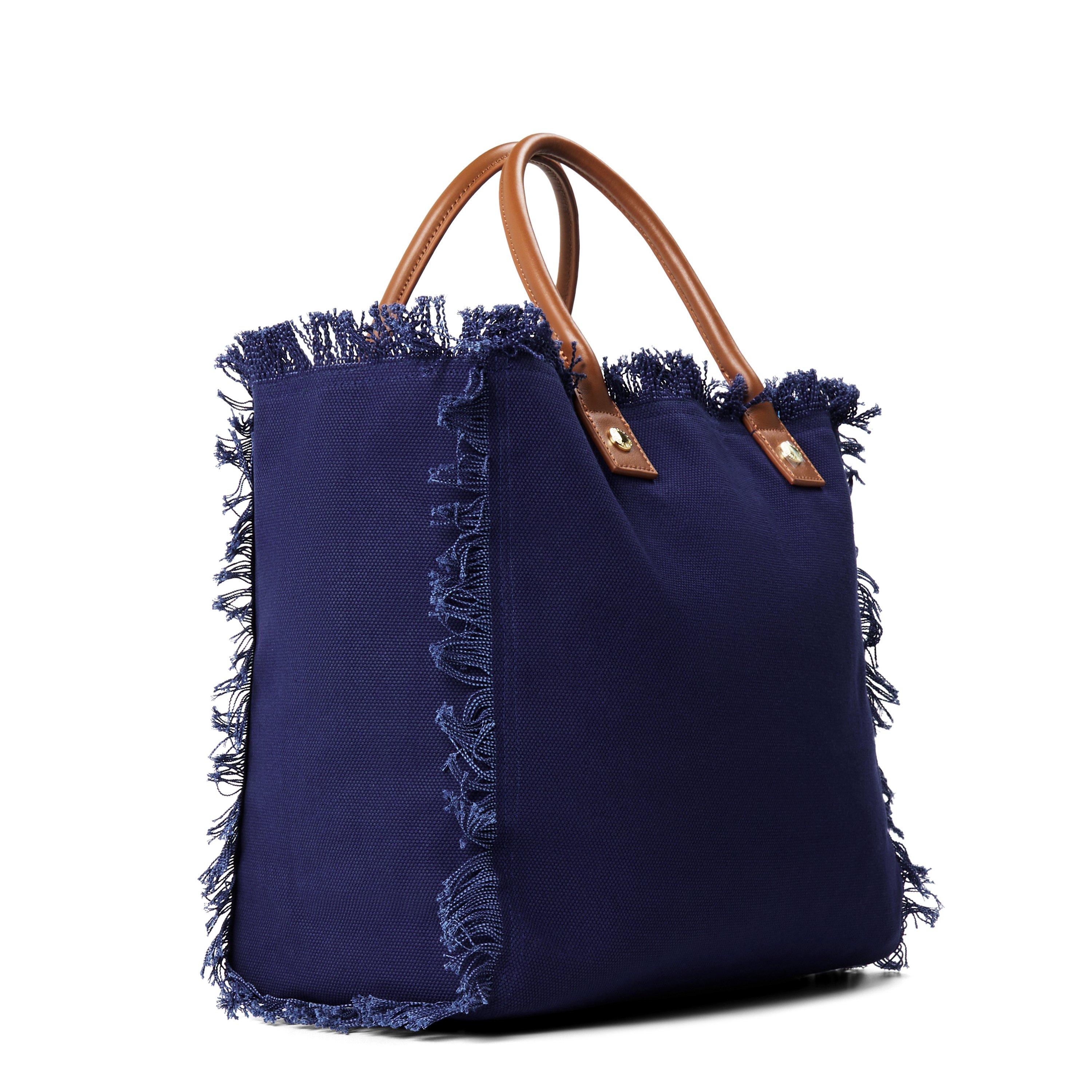 NAVY AND OTHER - Melissa Odabash - B CAP FERRAT RAW HEM BAG - 2