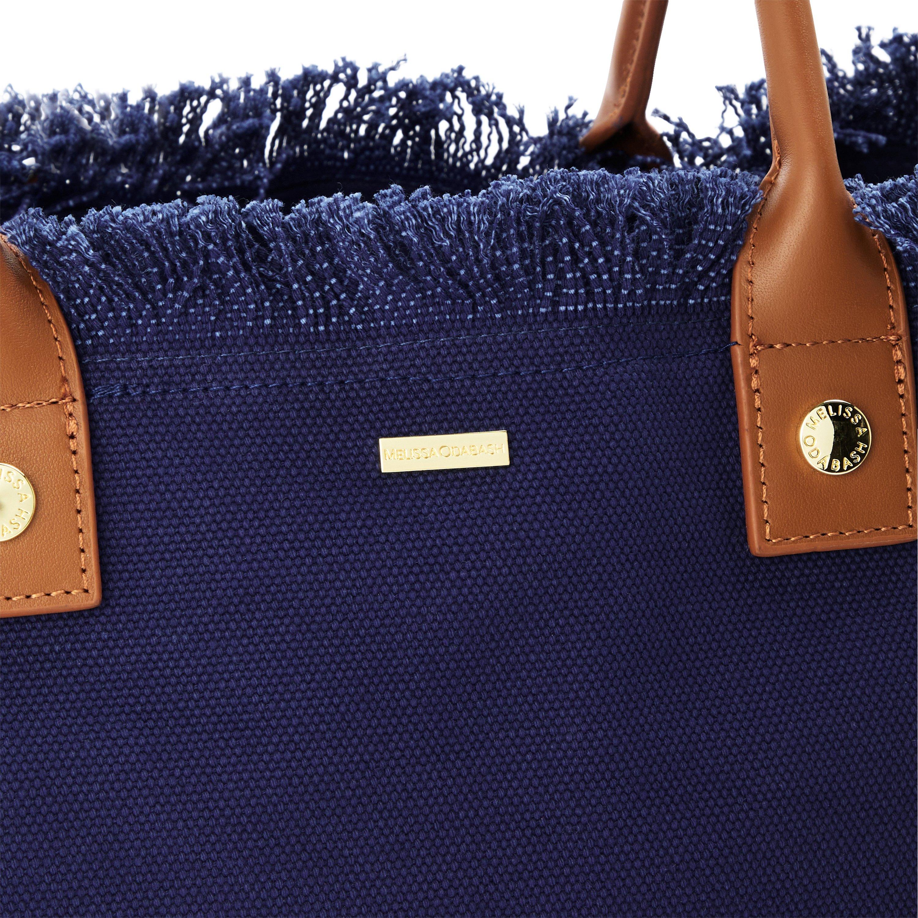 NAVY AND OTHER - Melissa Odabash - B CAP FERRAT RAW HEM BAG - 3
