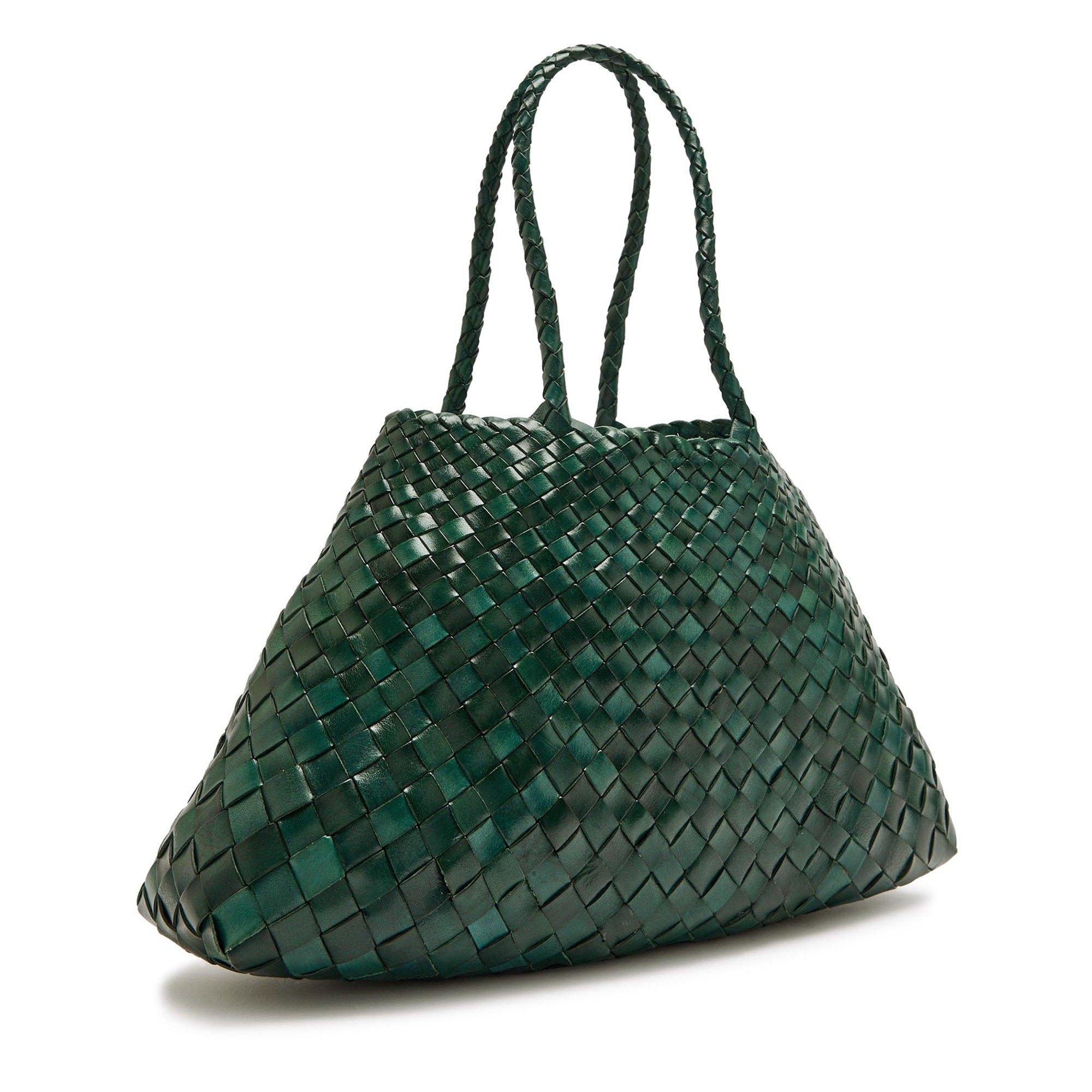 DARK GREEN - Dragon Diffusion - Women's Santa Croce Leather Tote Bag - 2