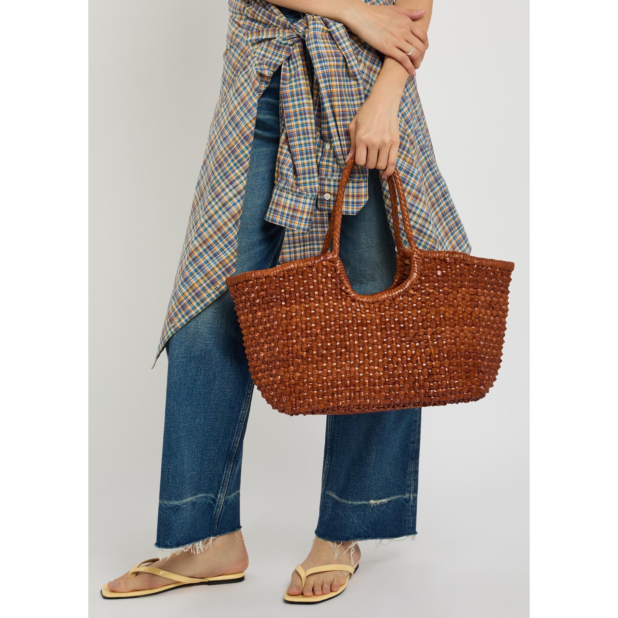 TAN - Dragon Diffusion - Women's Nantucket Leather Tote Bag - 3