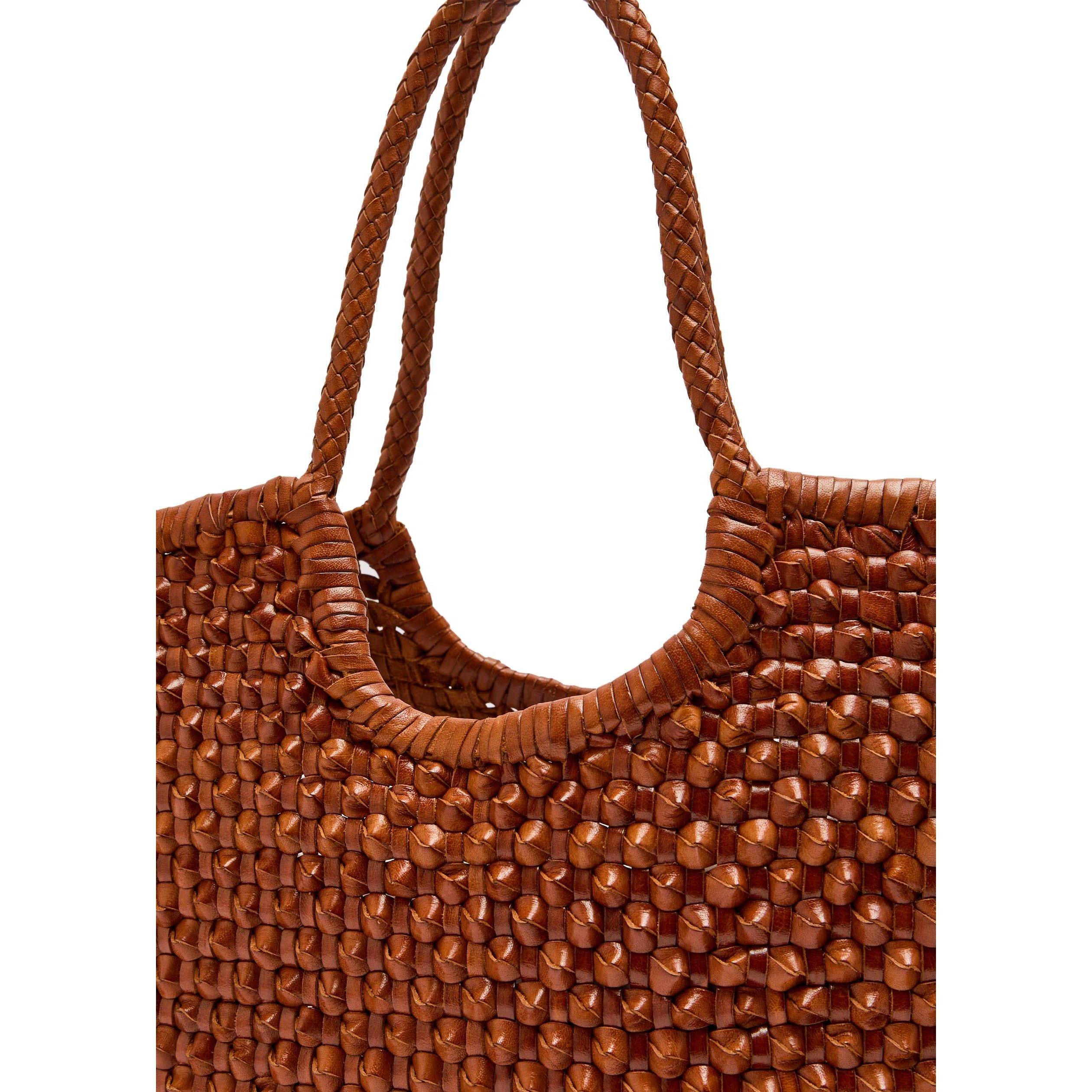 TAN - Dragon Diffusion - Women's Nantucket Leather Tote Bag - 4