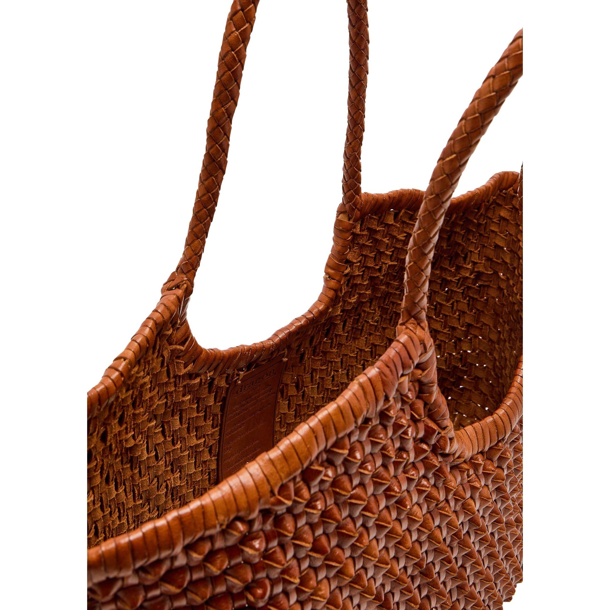 TAN - Dragon Diffusion - Women's Nantucket Leather Tote Bag - 5