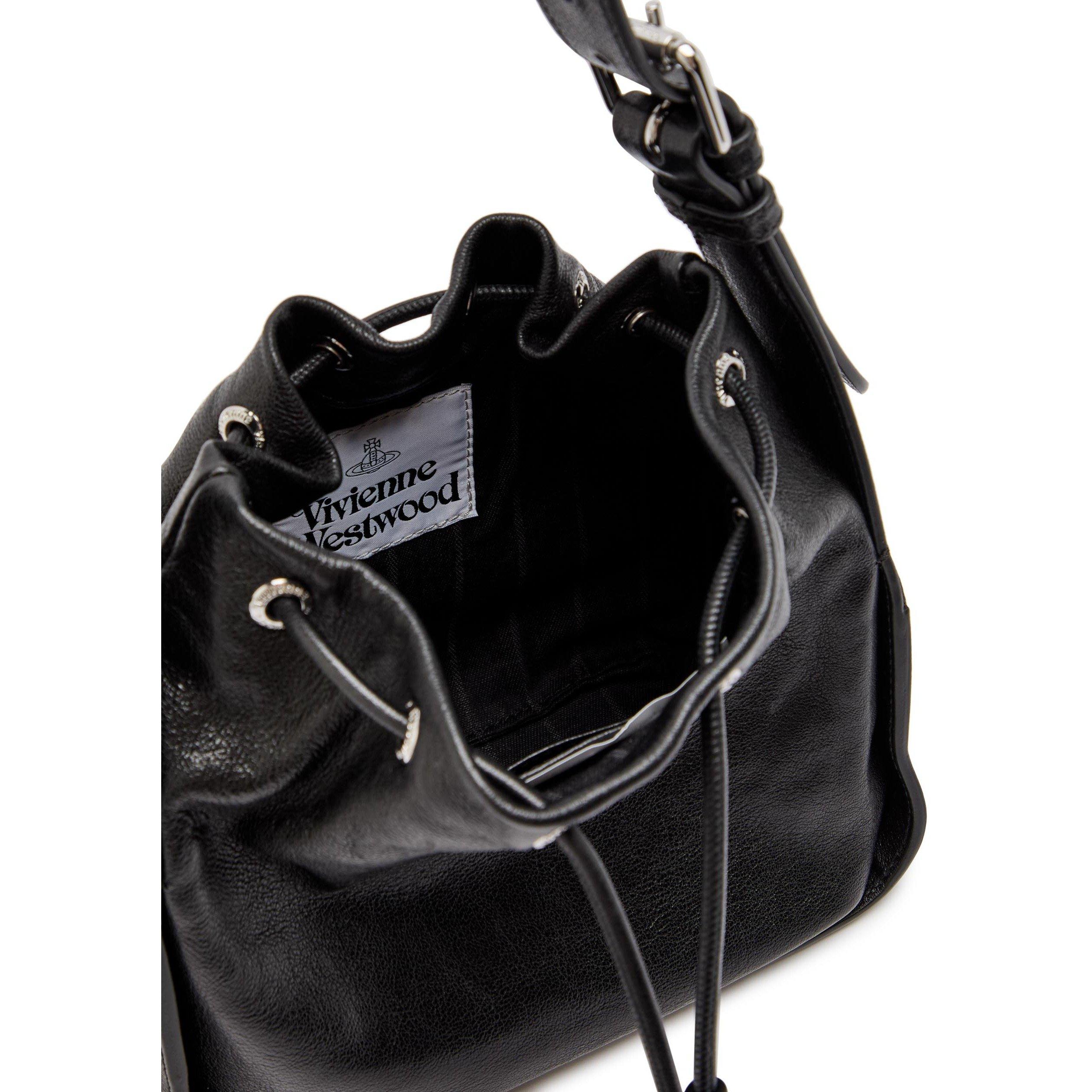 BLACK - Vivienne Westwood - Women's Stacey Leather Bucket Bag - 5