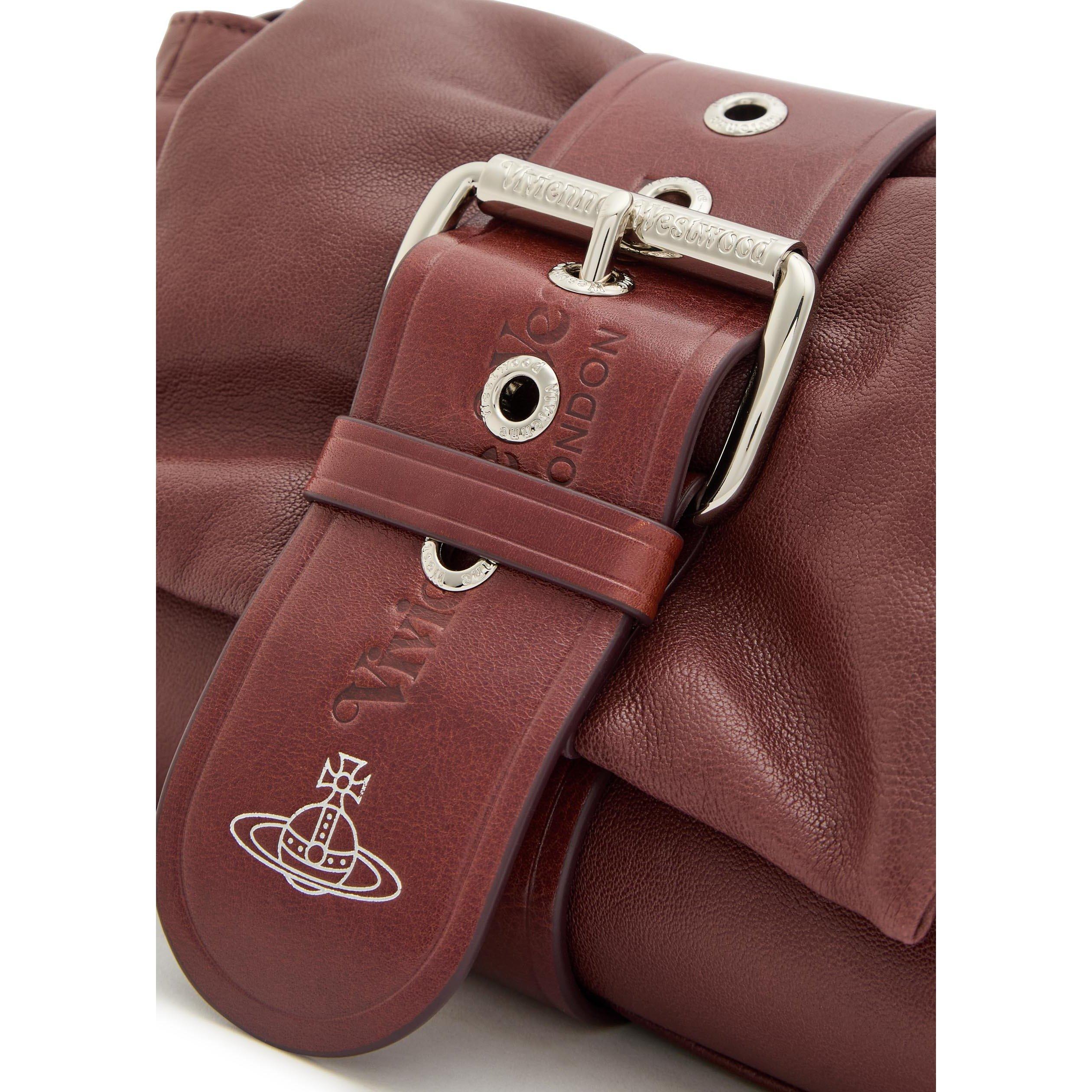 BROWN - Vivienne Westwood - Women's Hazel Treasure Leather Shoulder Bag - 4