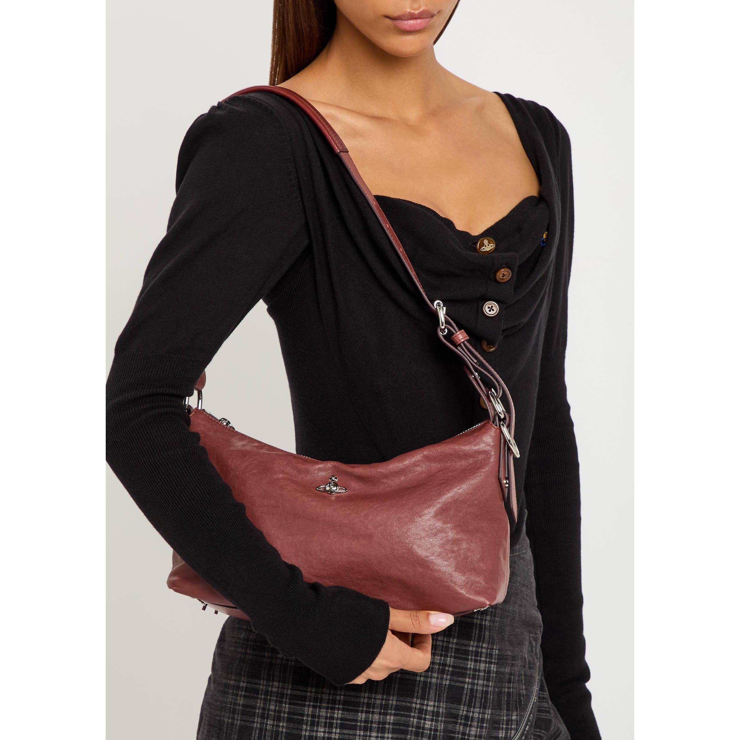 BROWN - Vivienne Westwood - Women's Emma Leather Shoulder Bag - 3