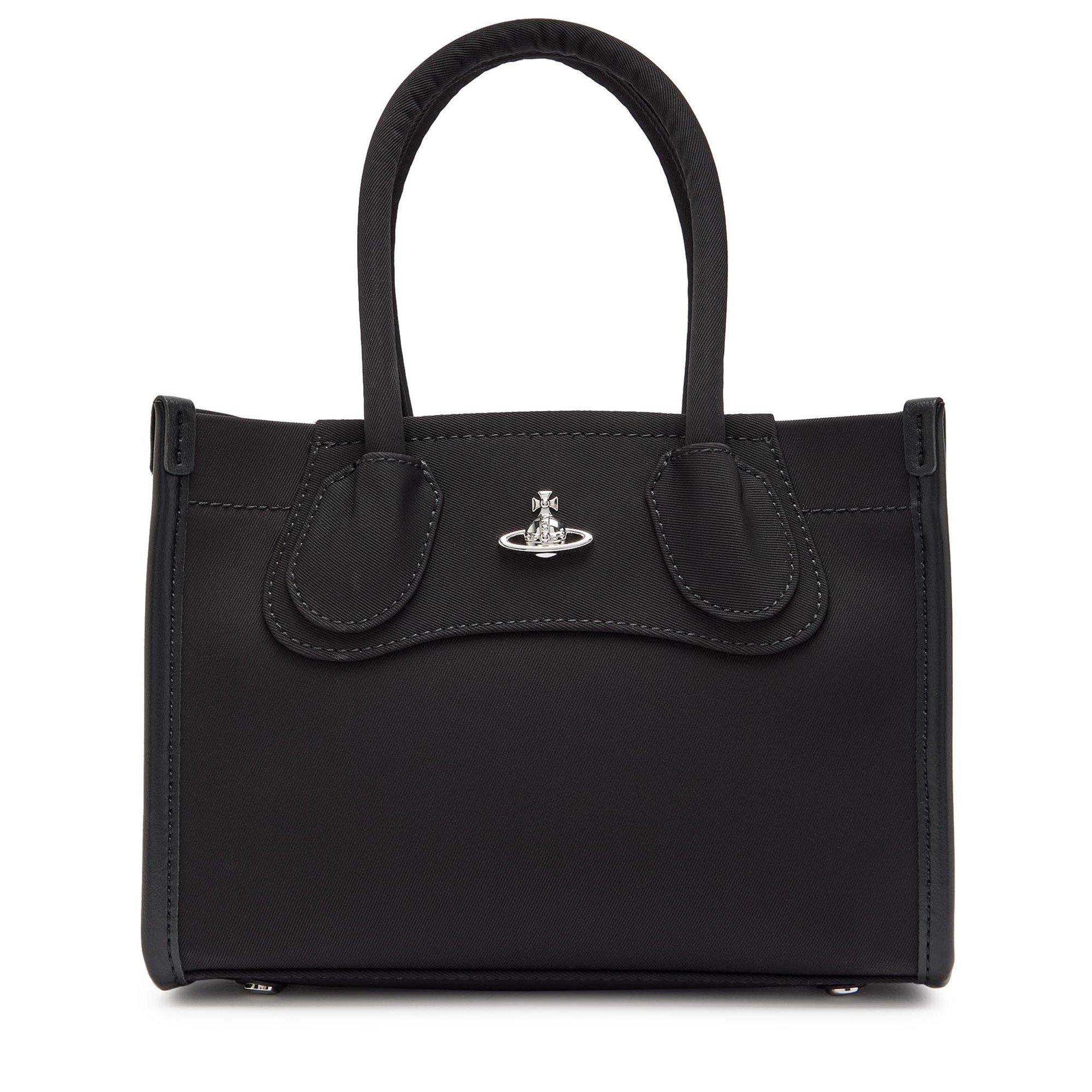 BLACK - Vivienne Westwood - TROY SMALL TOTE CROSSBODY NYLO