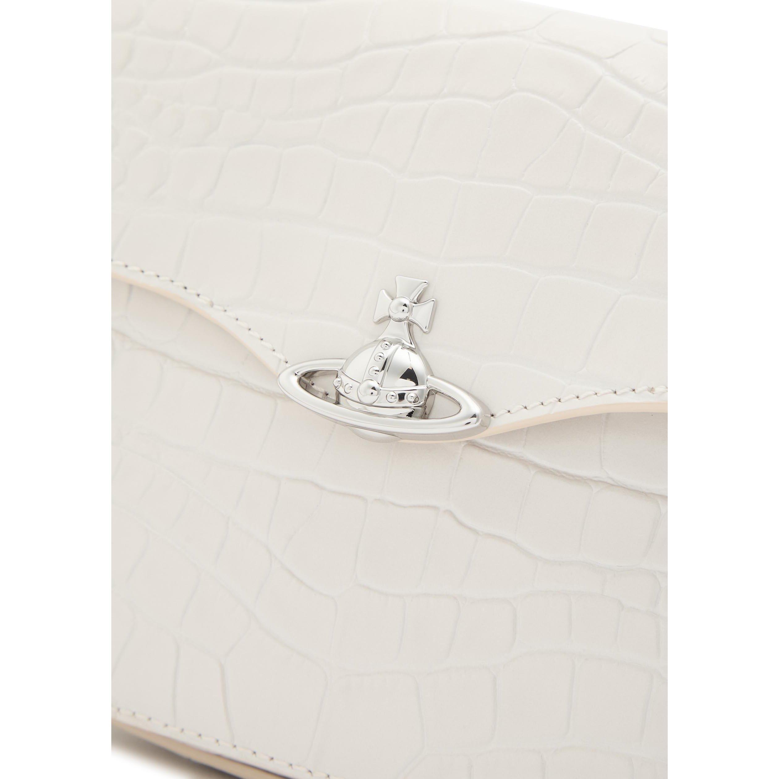 WHITE - Vivienne Westwood - Women's Hunter Flap Leather Crossbody Bag - 4