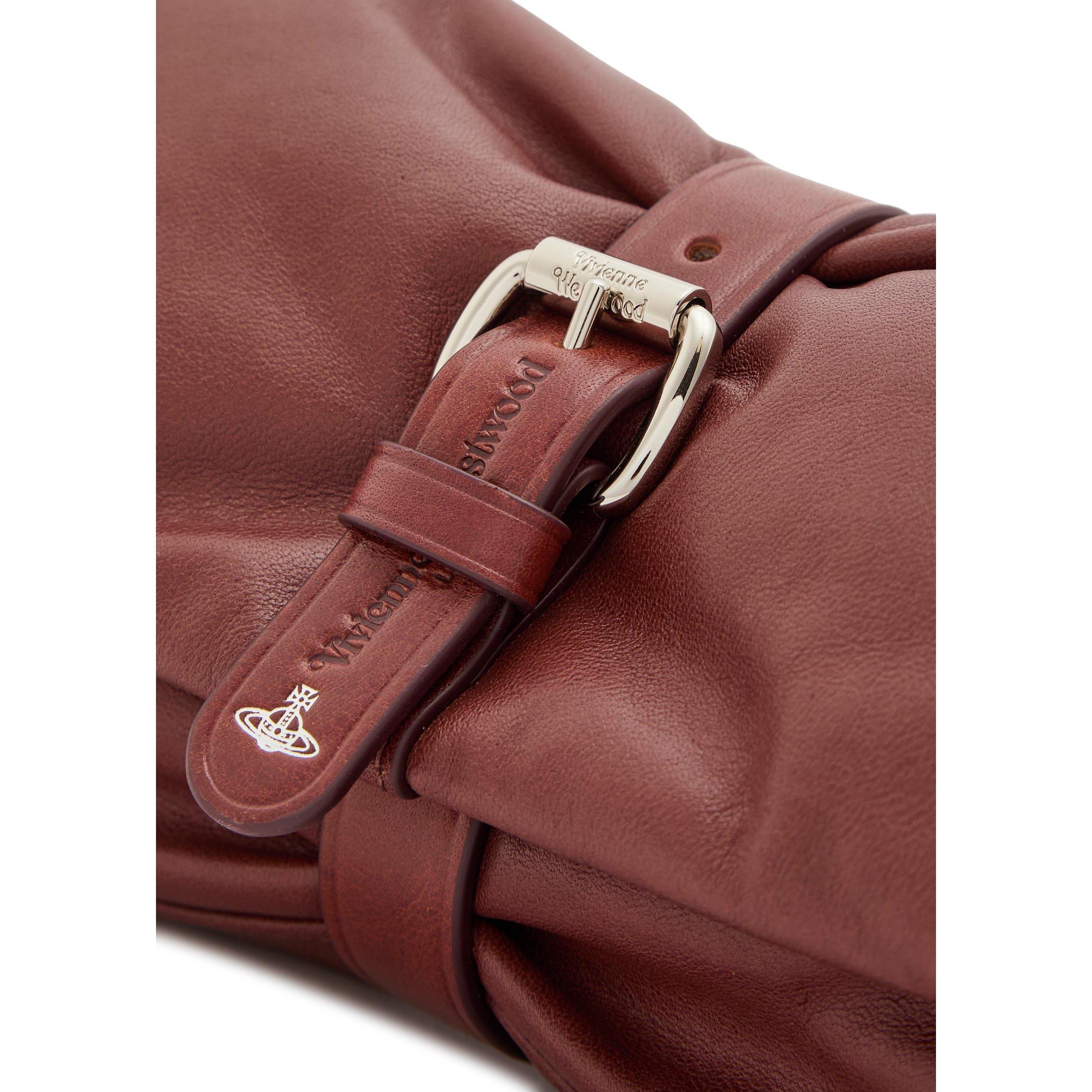 BROWN - Vivienne Westwood - Women's Hazel Treasure Leather Clutch Bag - 4