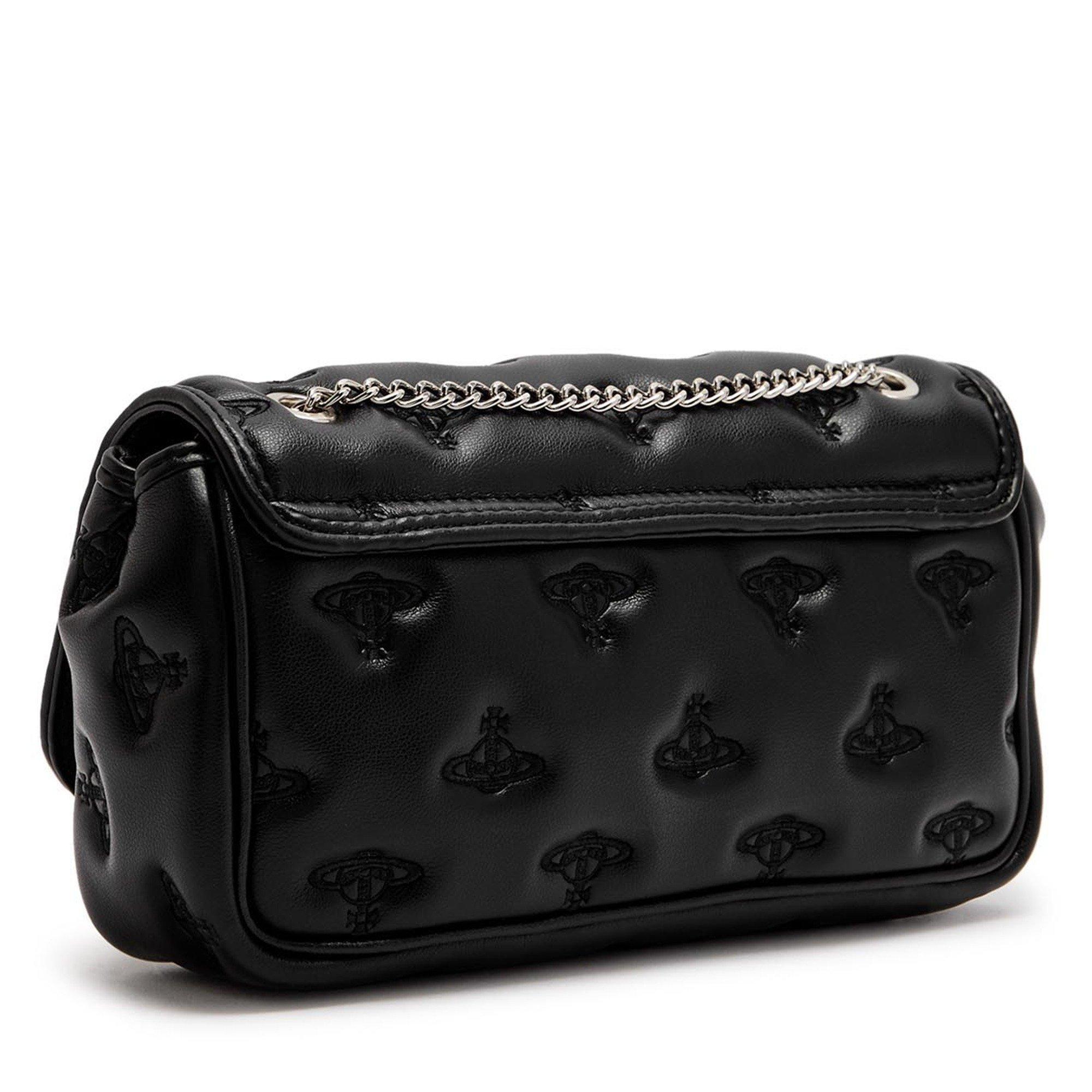 BLACK - Vivienne Westwood - Women's Chain Strap Faux Leather Cross Body Bag - 2