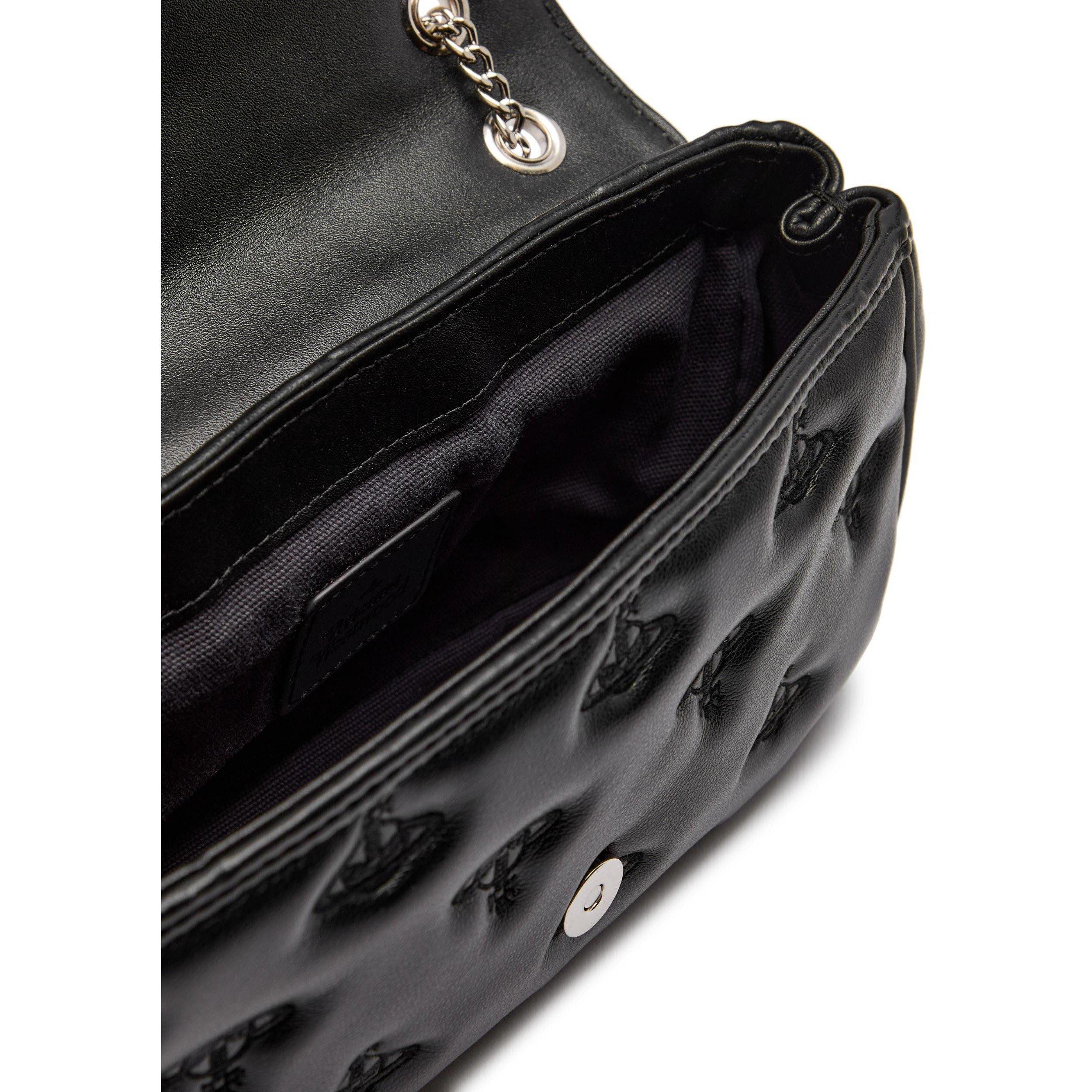 BLACK - Vivienne Westwood - Women's Chain Strap Faux Leather Cross Body Bag - 5