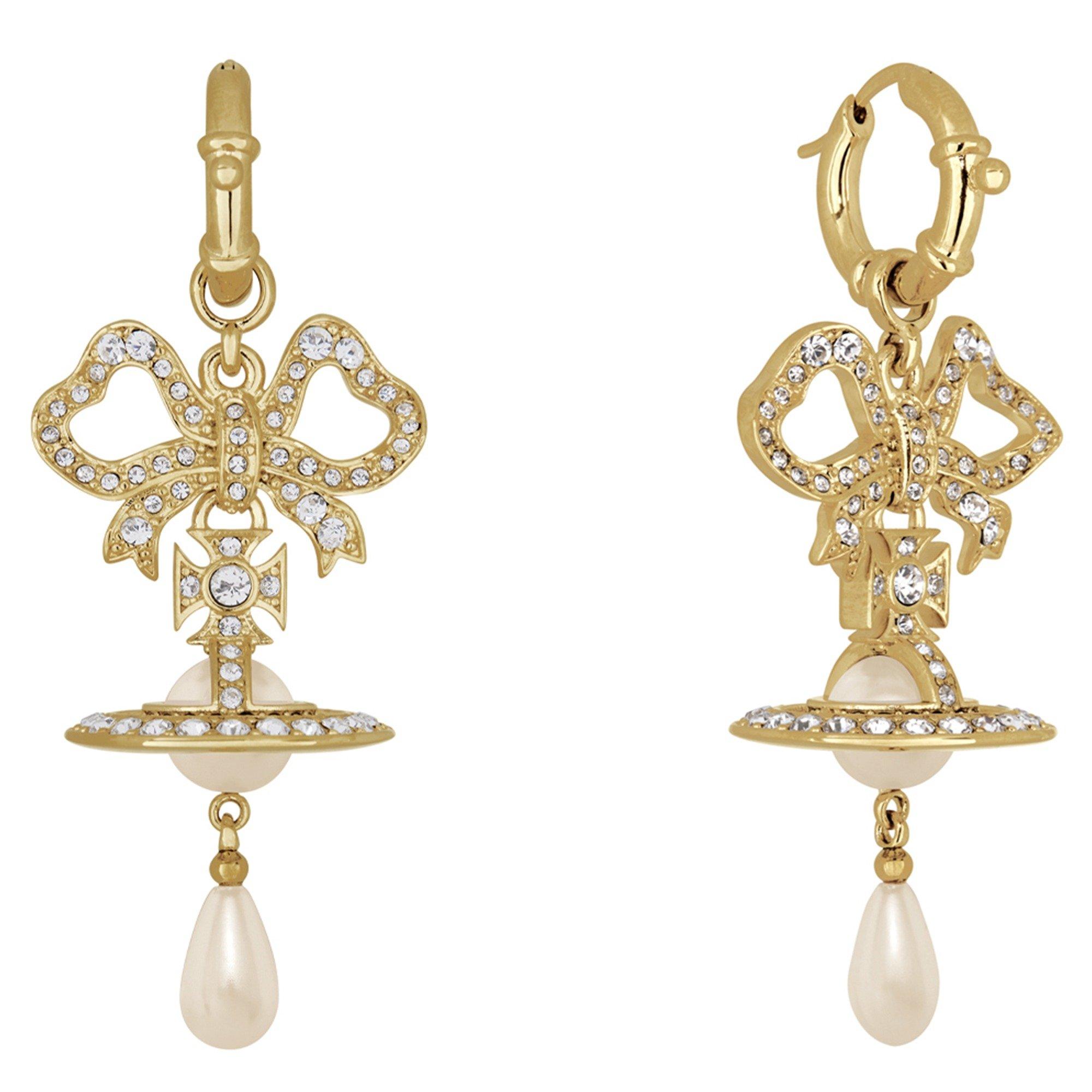 GOLD - Vivienne Westwood - Women's Rigoberta Pearl Drop Earrings - 2