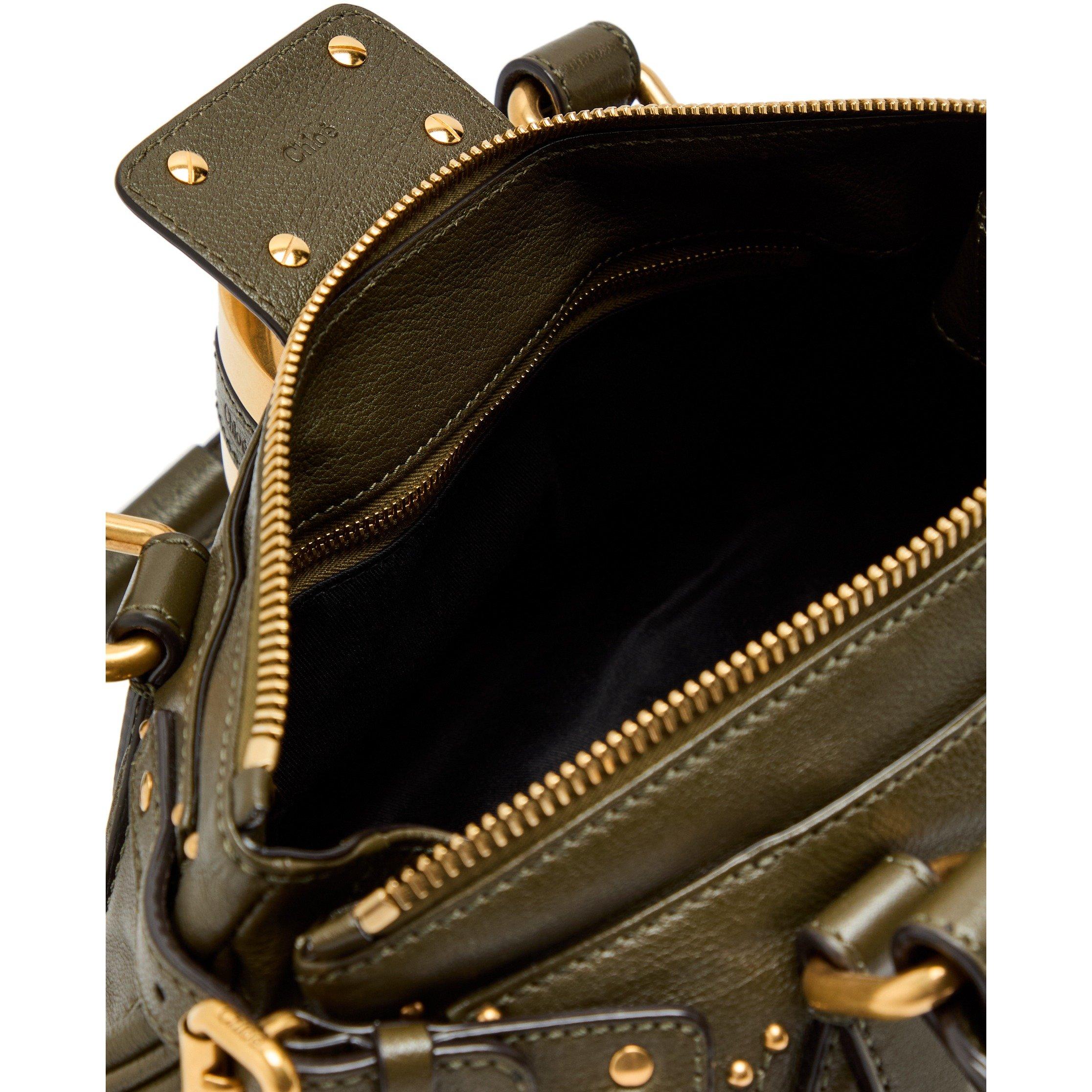 KHAKI - Chloe - Women's Paddington Padlock Leather Shoulder Bag - 5