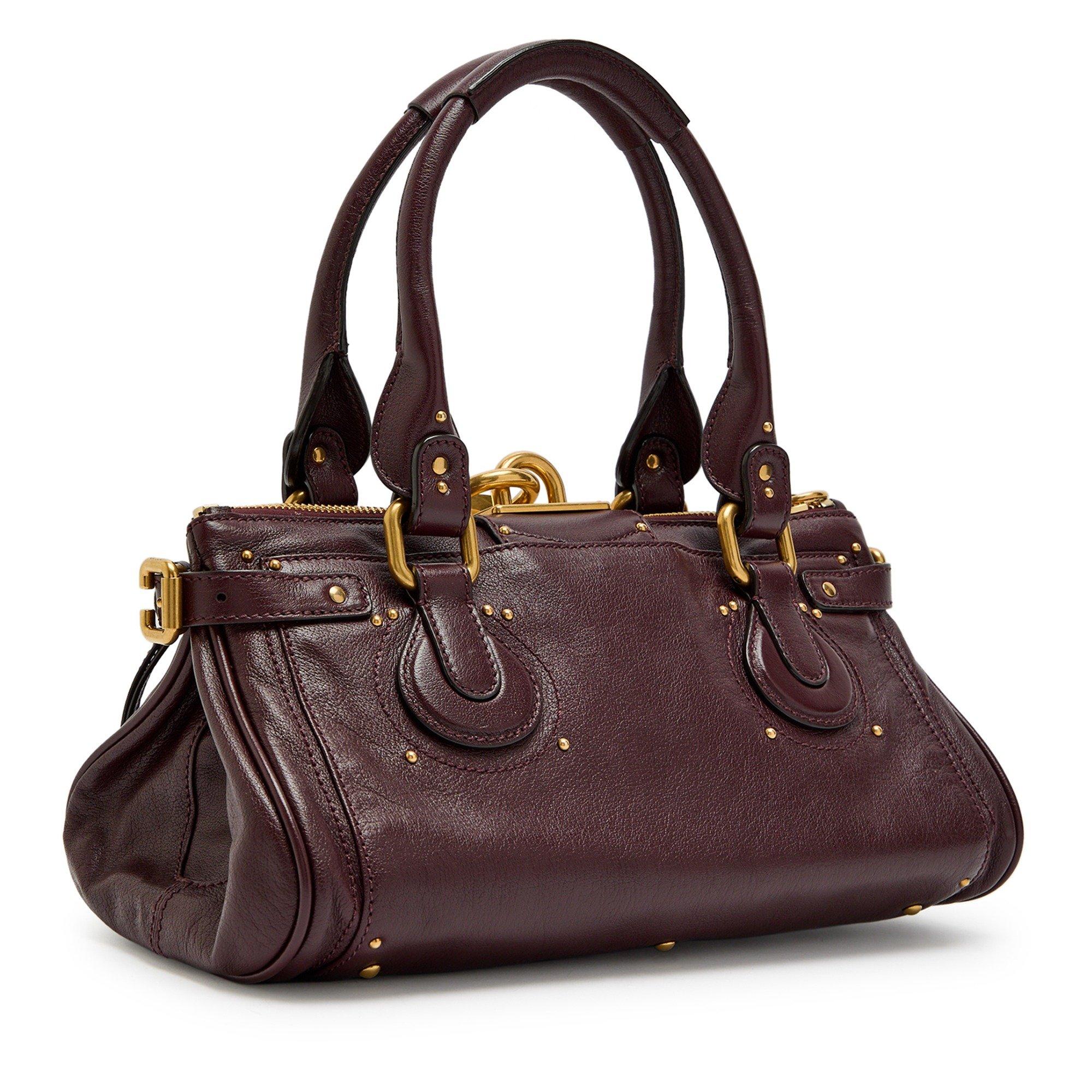 BURGUNDY - Chloe - Paddington Padlock Bag - 2