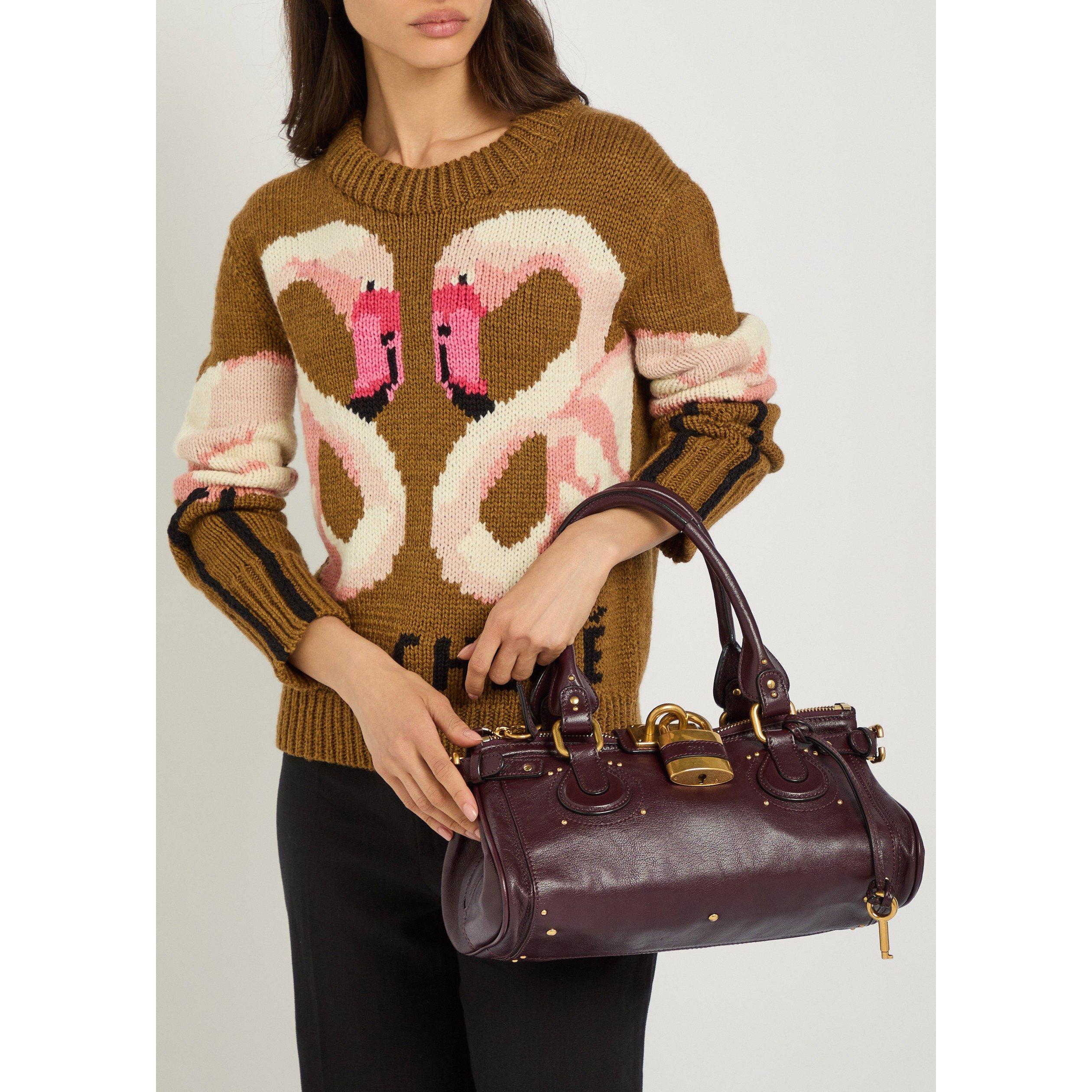 BURGUNDY - Chloe - Paddington Padlock Bag - 3