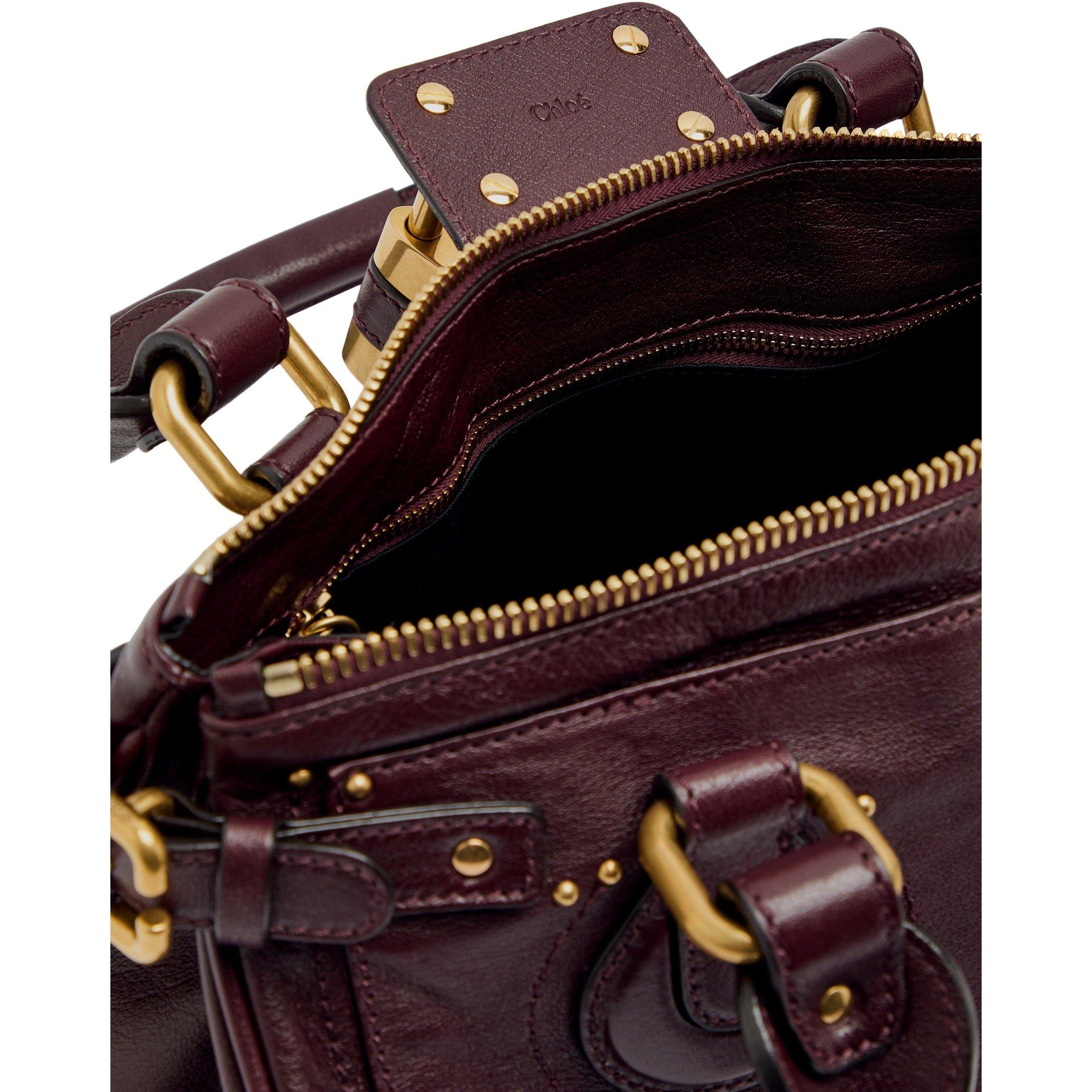 BURGUNDY - Chloe - Paddington Padlock Bag - 5