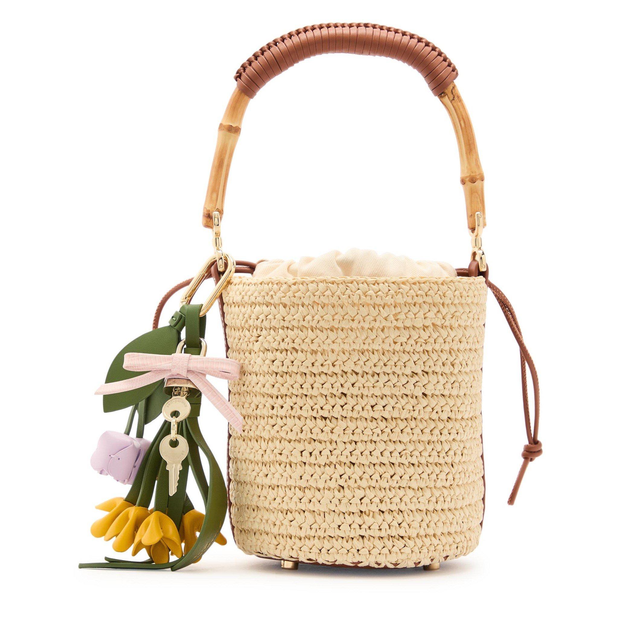 NATURAL - Self Portrait - SOFT RAFFIA BUCKET BAG - 1