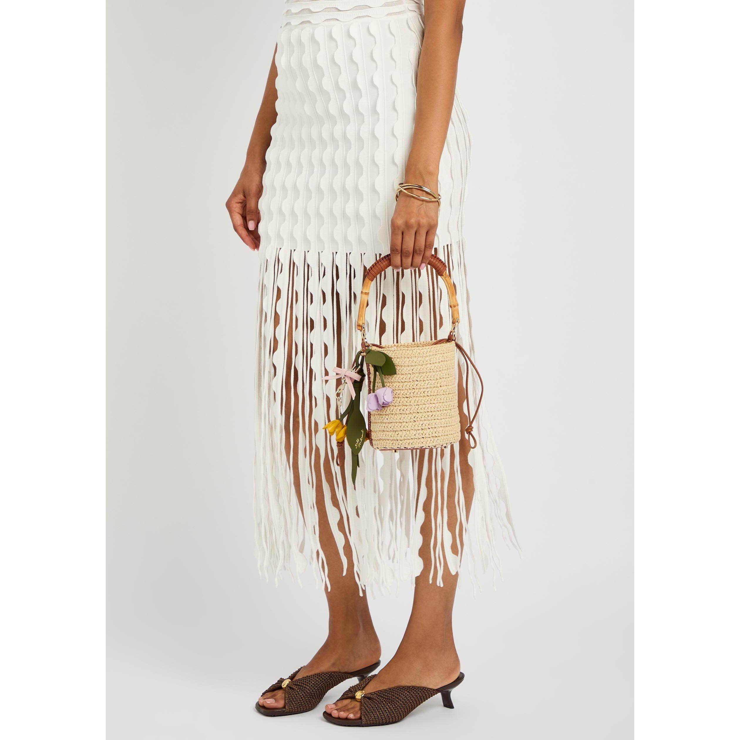 NATURAL - Self Portrait - SOFT RAFFIA BUCKET BAG - 3