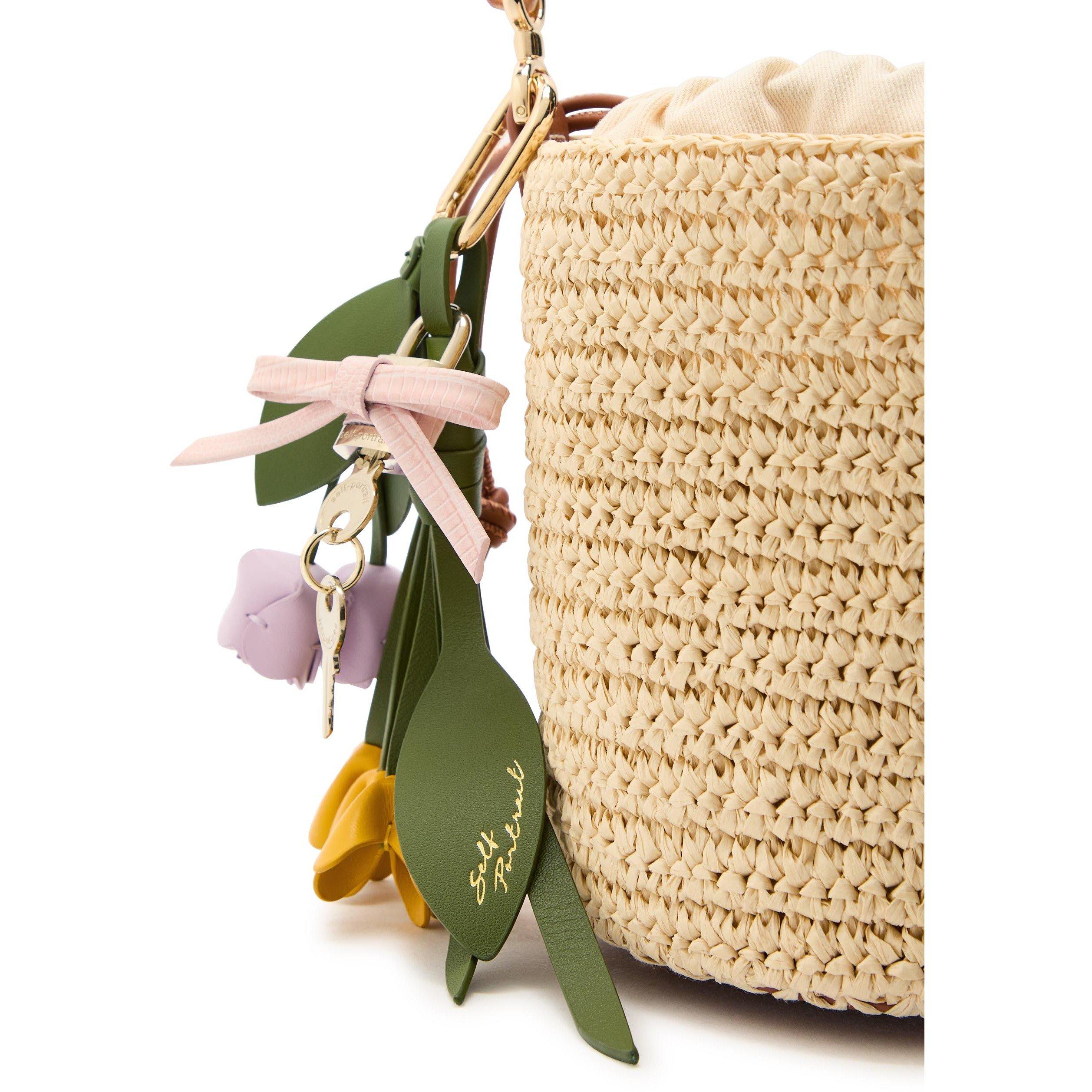 NATURAL - Self Portrait - SOFT RAFFIA BUCKET BAG - 4