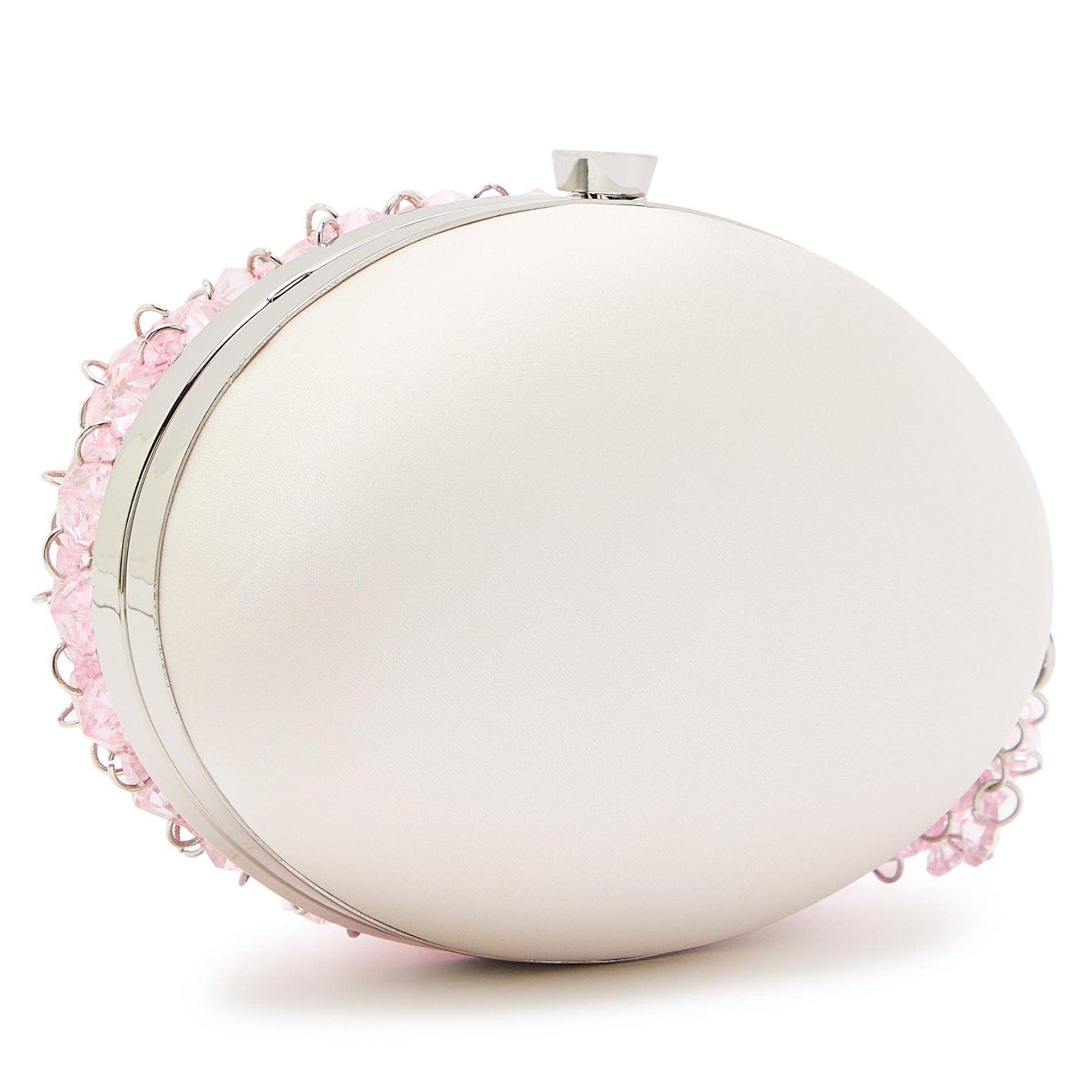 PINK - Self Portrait - PINK OVAL CRYSTAL CHAIN CLUTCH - 2