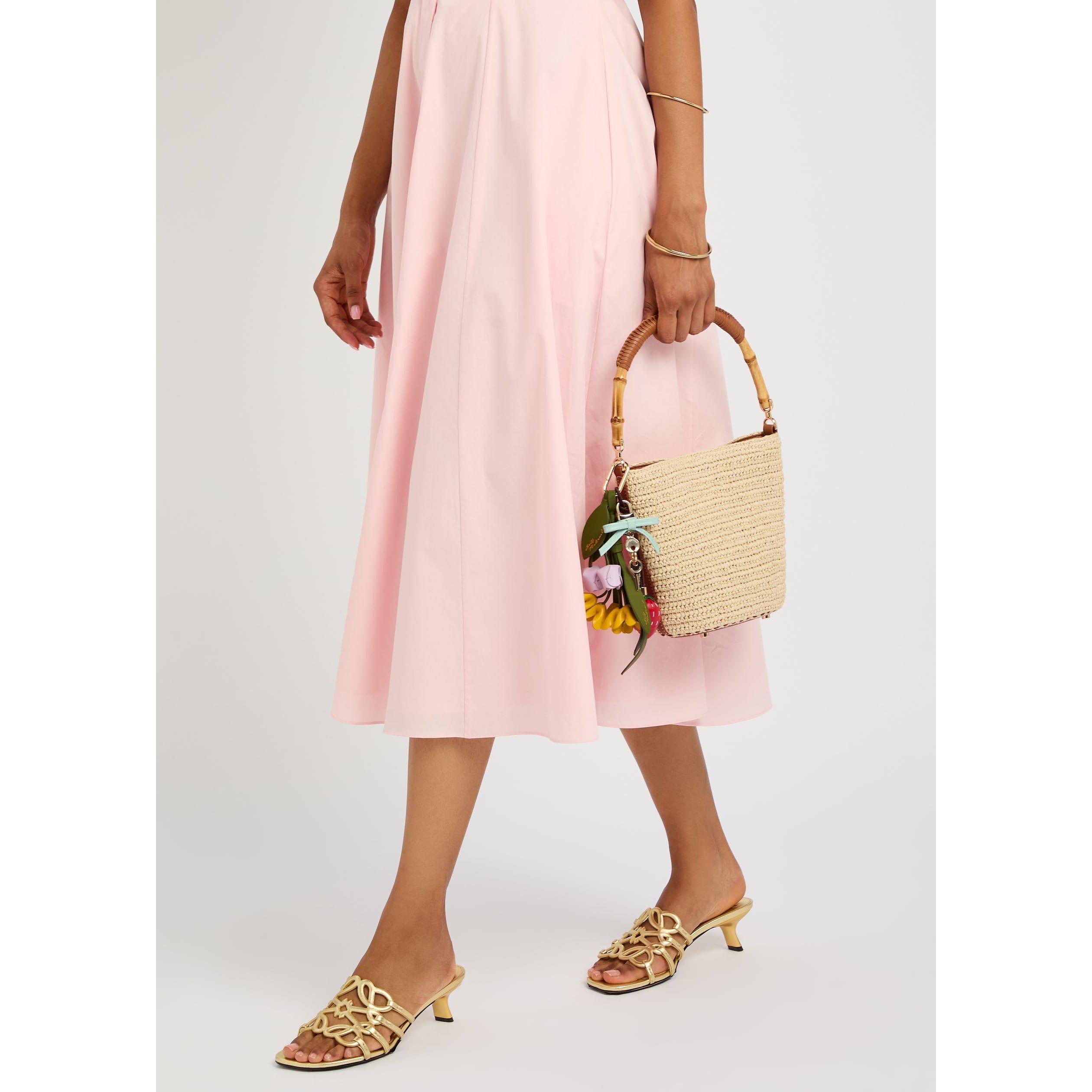 BROWN - Self Portrait - RAFFIA CHARM BUCKET BAG - 3