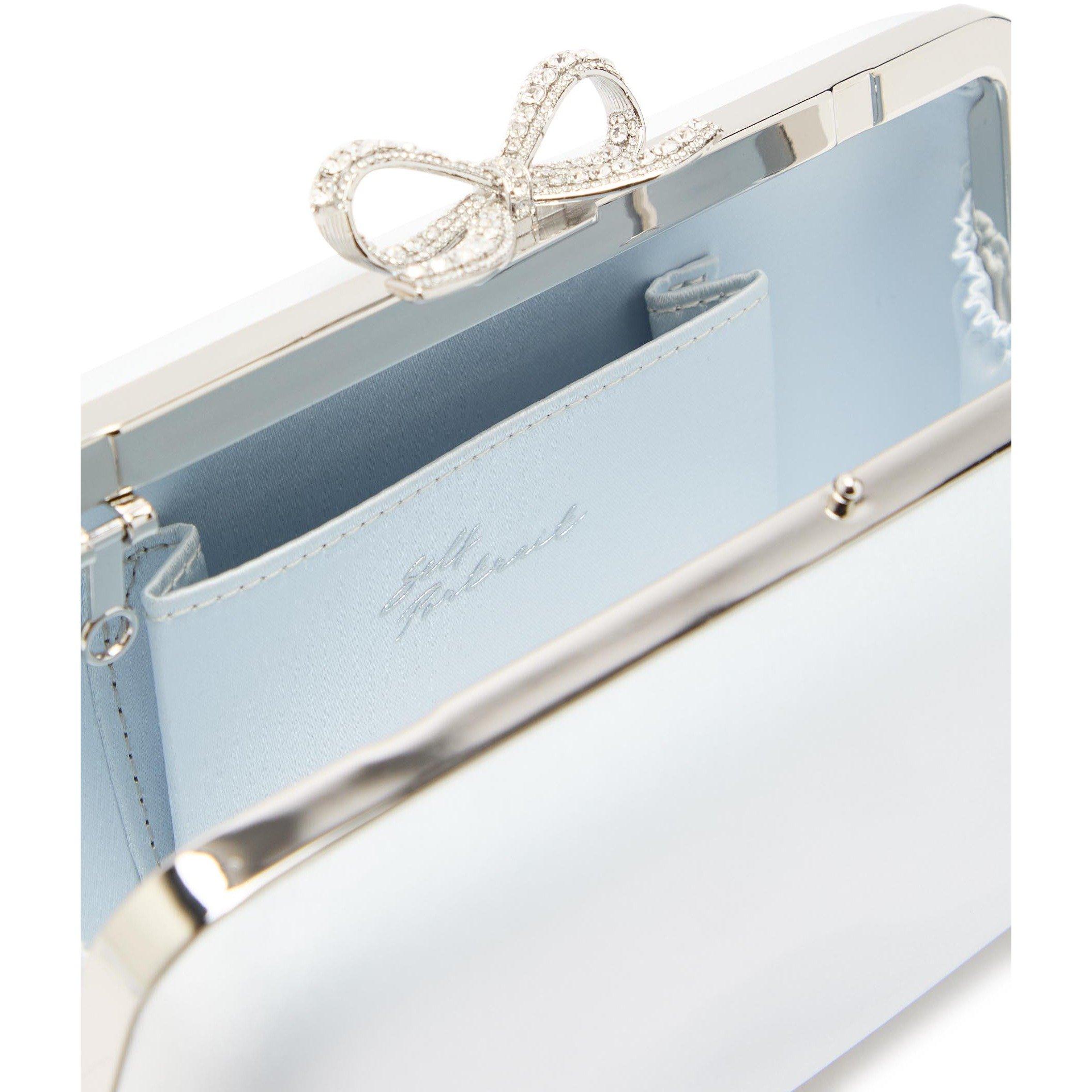 BLUE - Self Portrait - BLUE SATIN CLUTCH BAG - 5