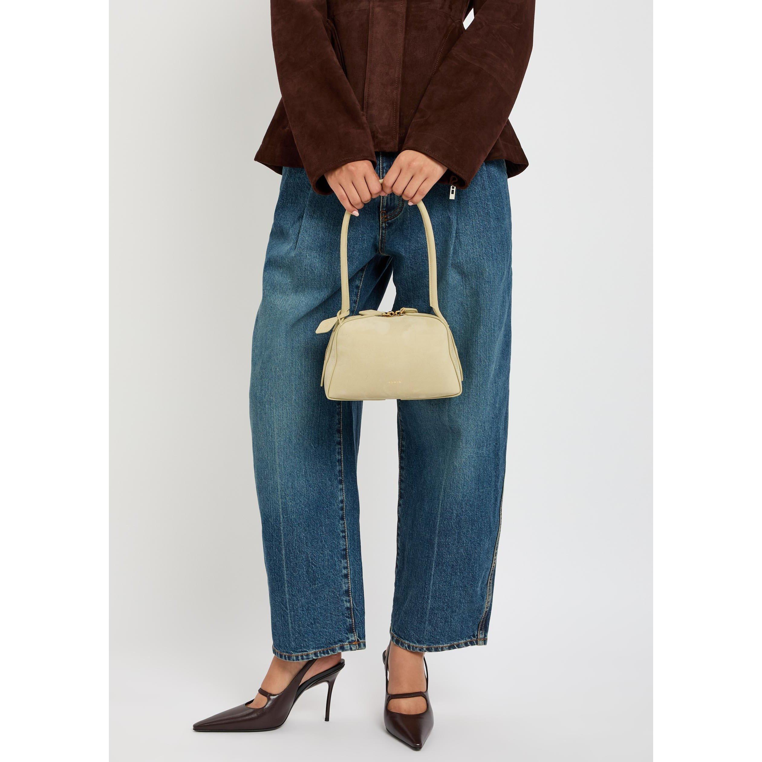 CREAM - Alaia - Women's Le Bouledogue Leather Shoulder Bag - 3