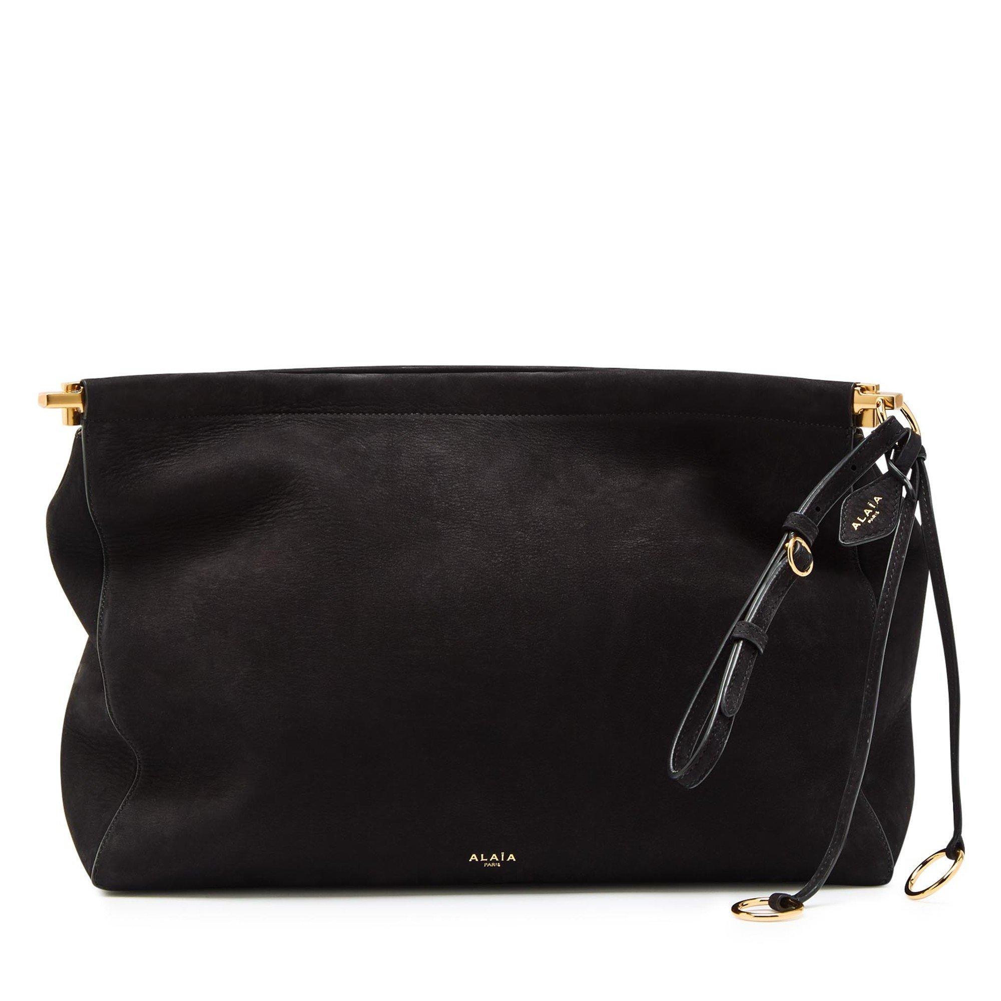 BLACK - Alaia - LE CLICK CLUTCH SUEDE - 1