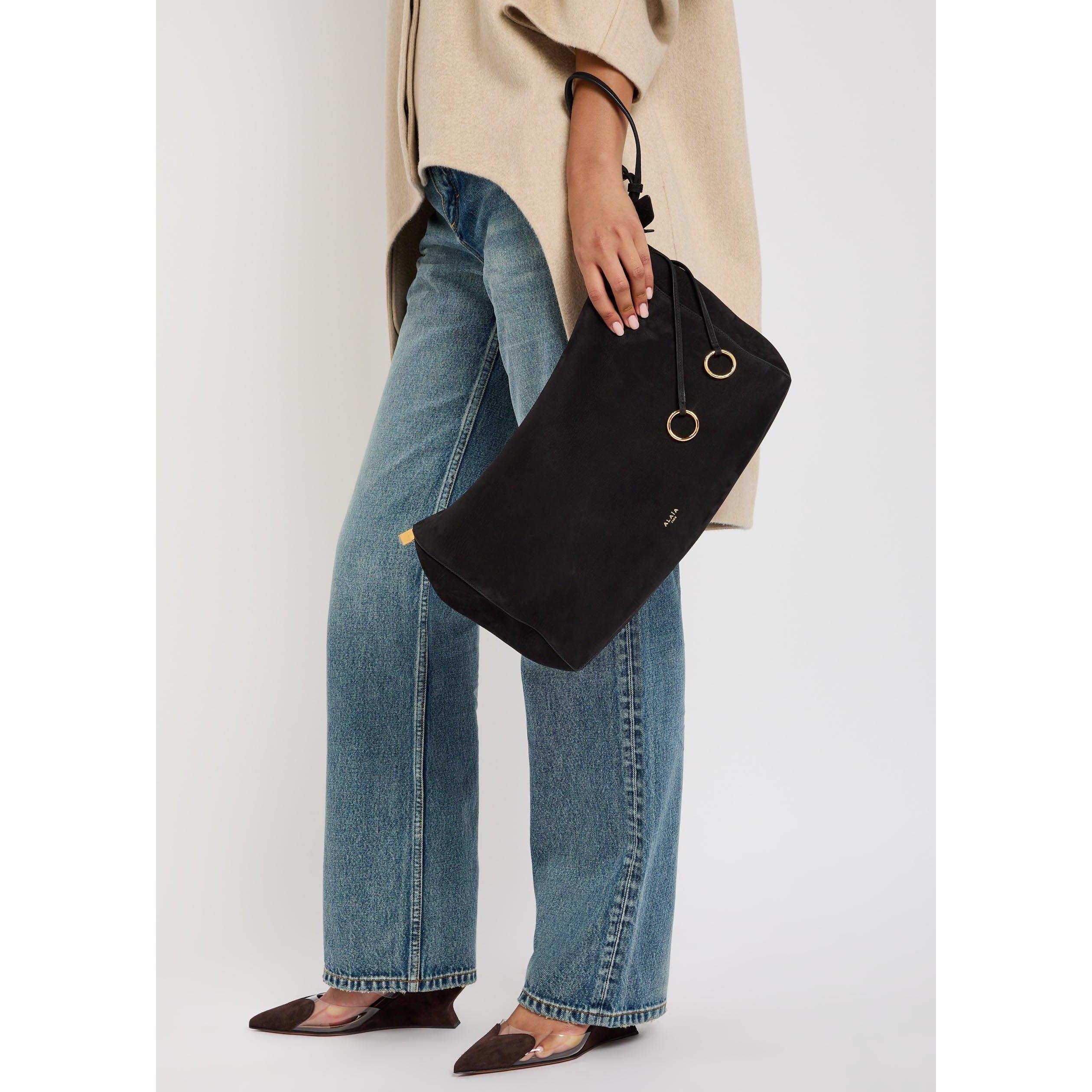 BLACK - Alaia - LE CLICK CLUTCH SUEDE - 3