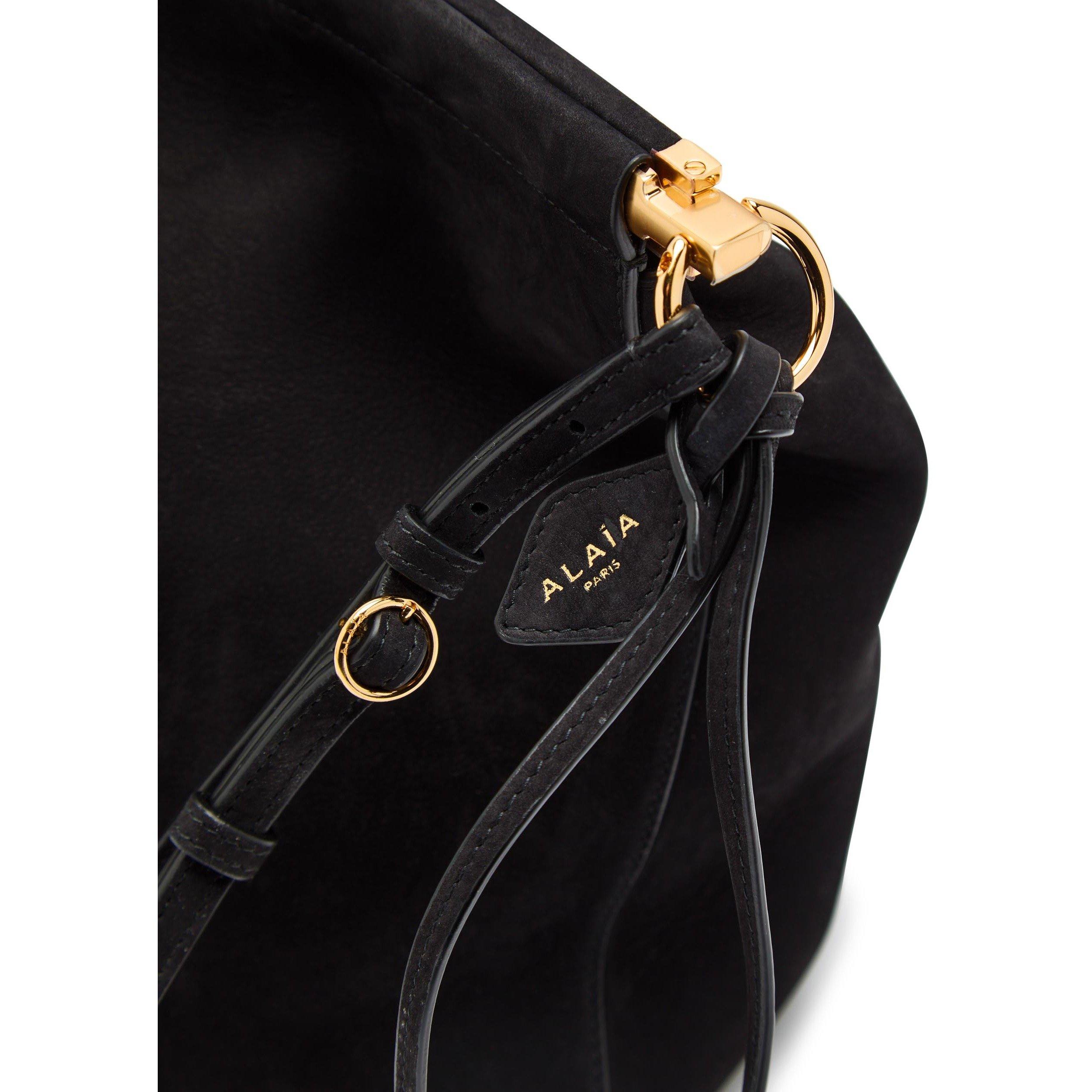 BLACK - Alaia - LE CLICK CLUTCH SUEDE - 4