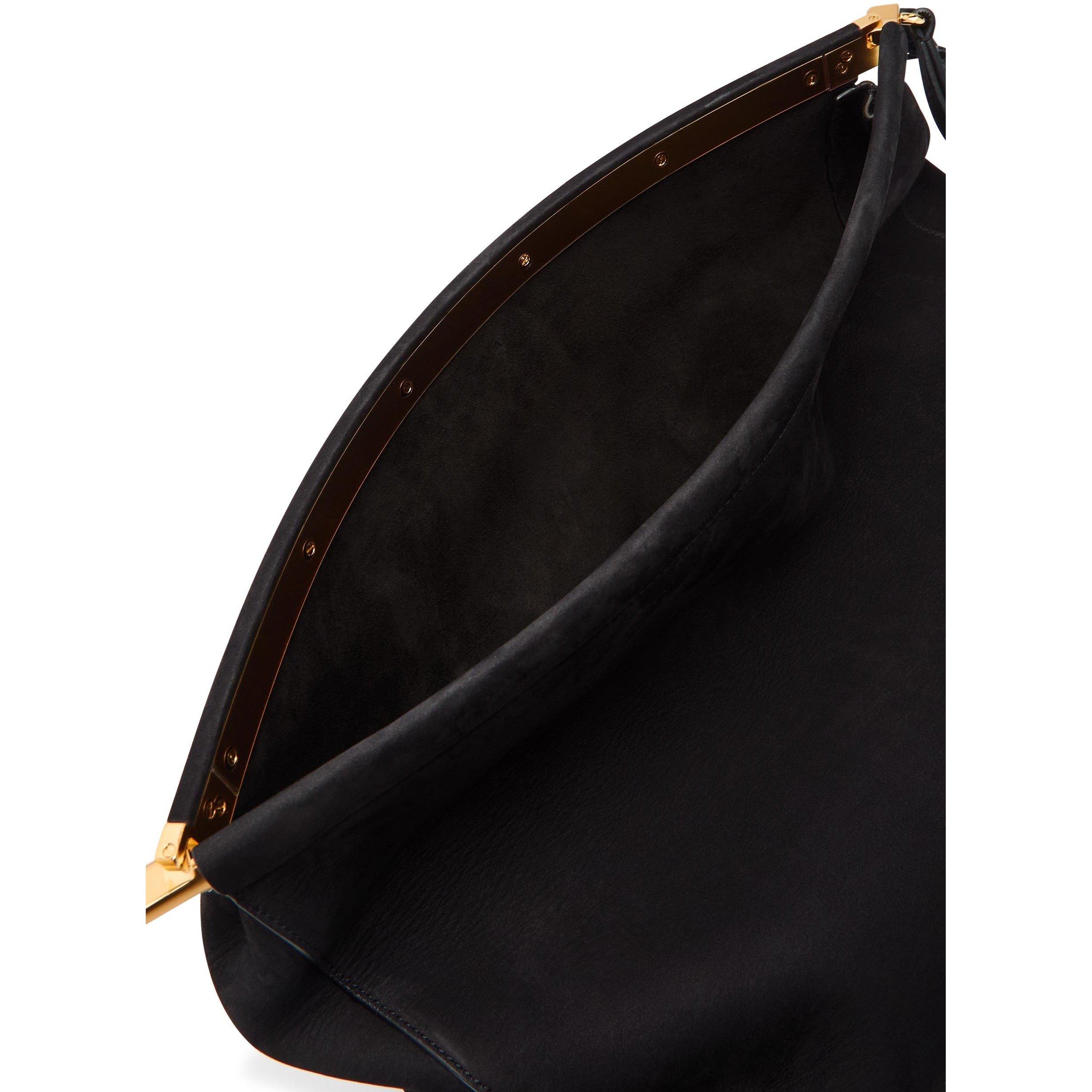 BLACK - Alaia - LE CLICK CLUTCH SUEDE - 5