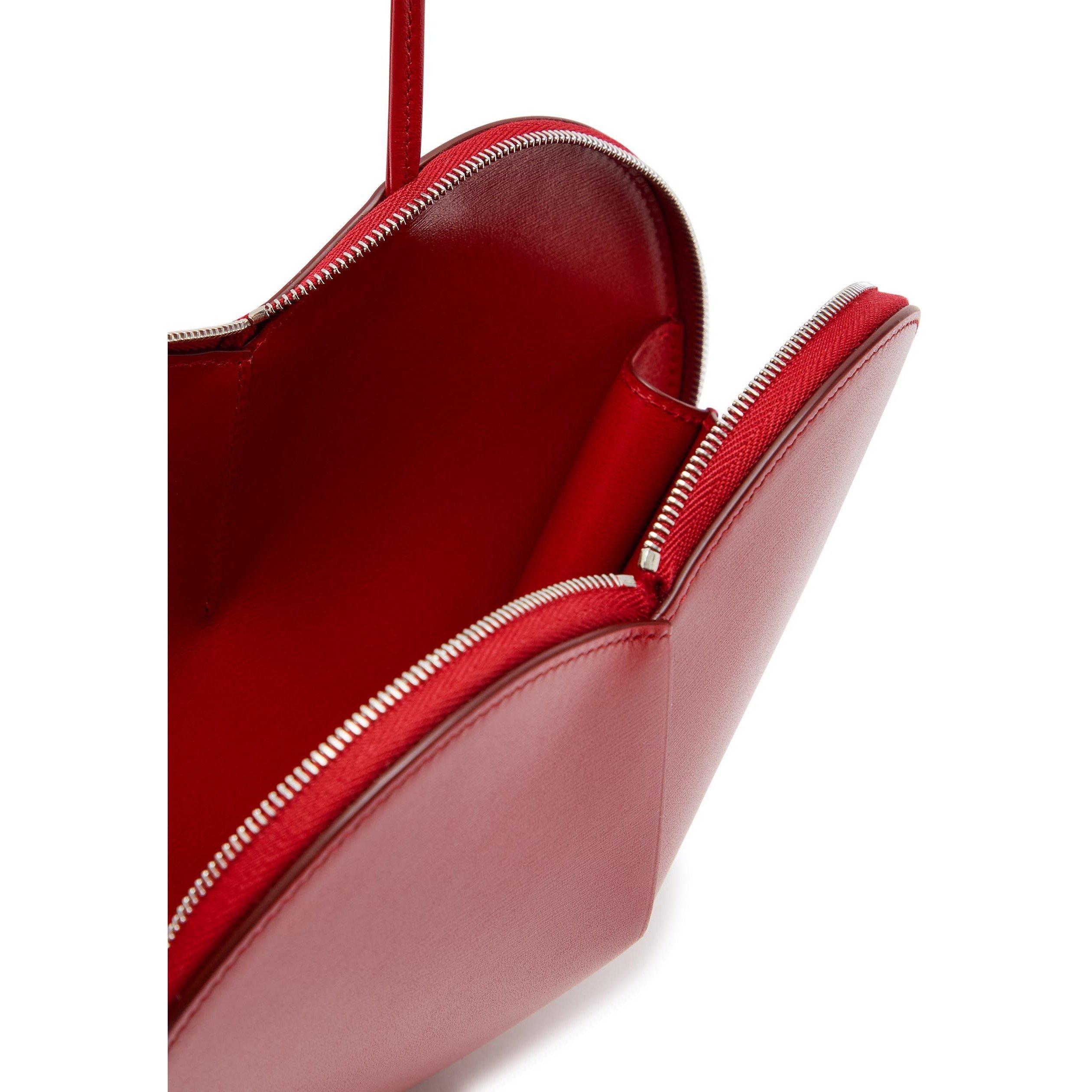 RED - Alaia - Women's Le Coeur Leather Cross Body Bag - 5
