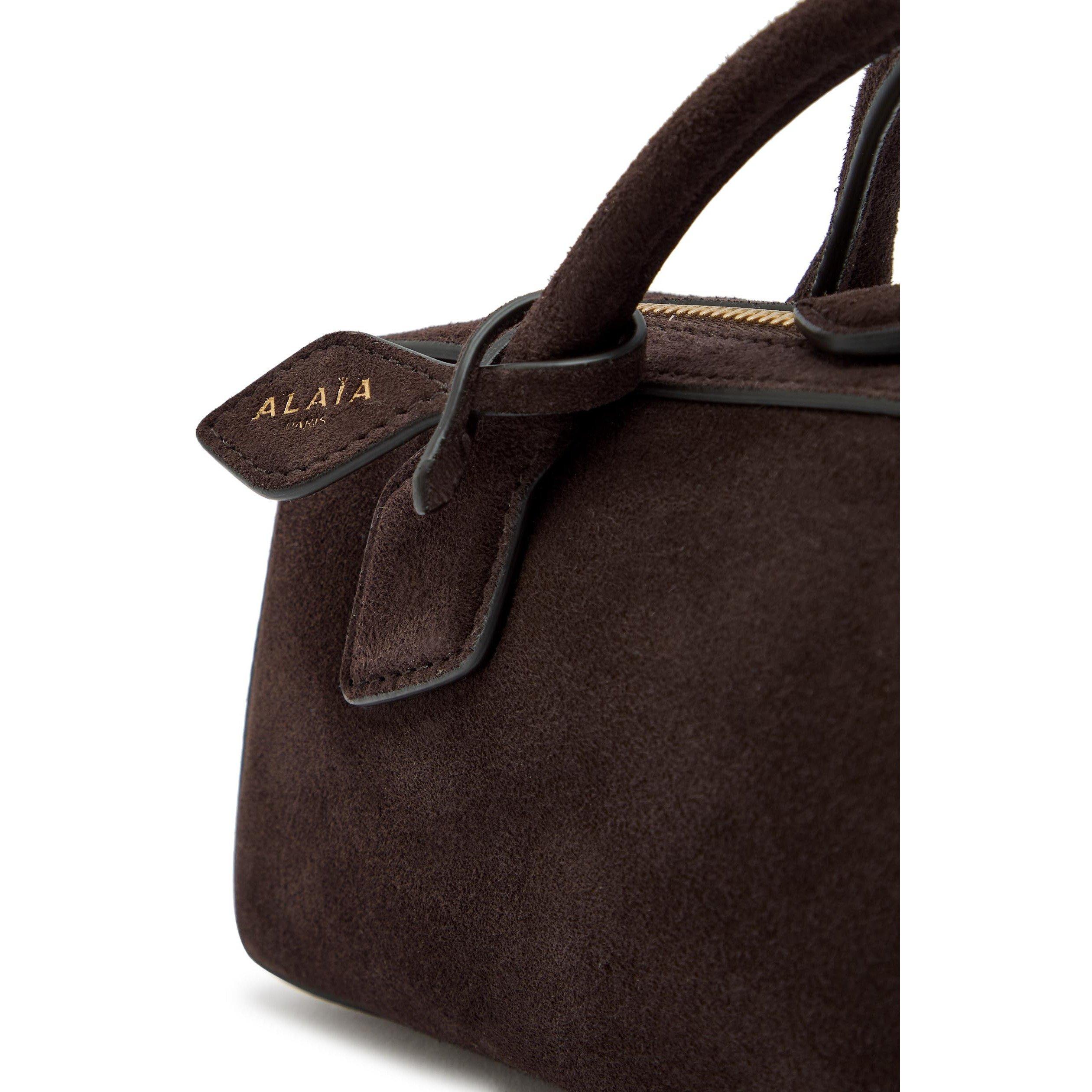 BROWN - Alaia - Women's Le Teckel Suede Clutch Bag - 4