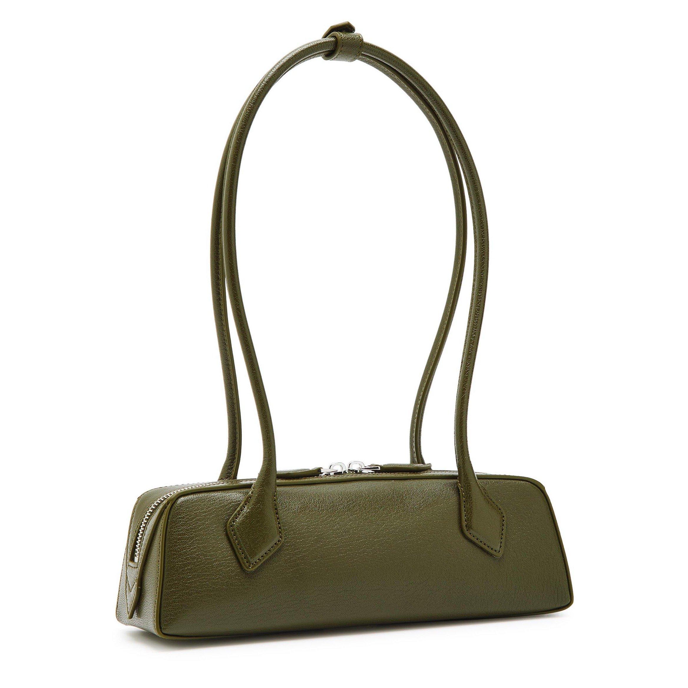 KHAKI - Alaia - Women's Le Teckel Small Leather Shoulder Bag 1.5 L - 2