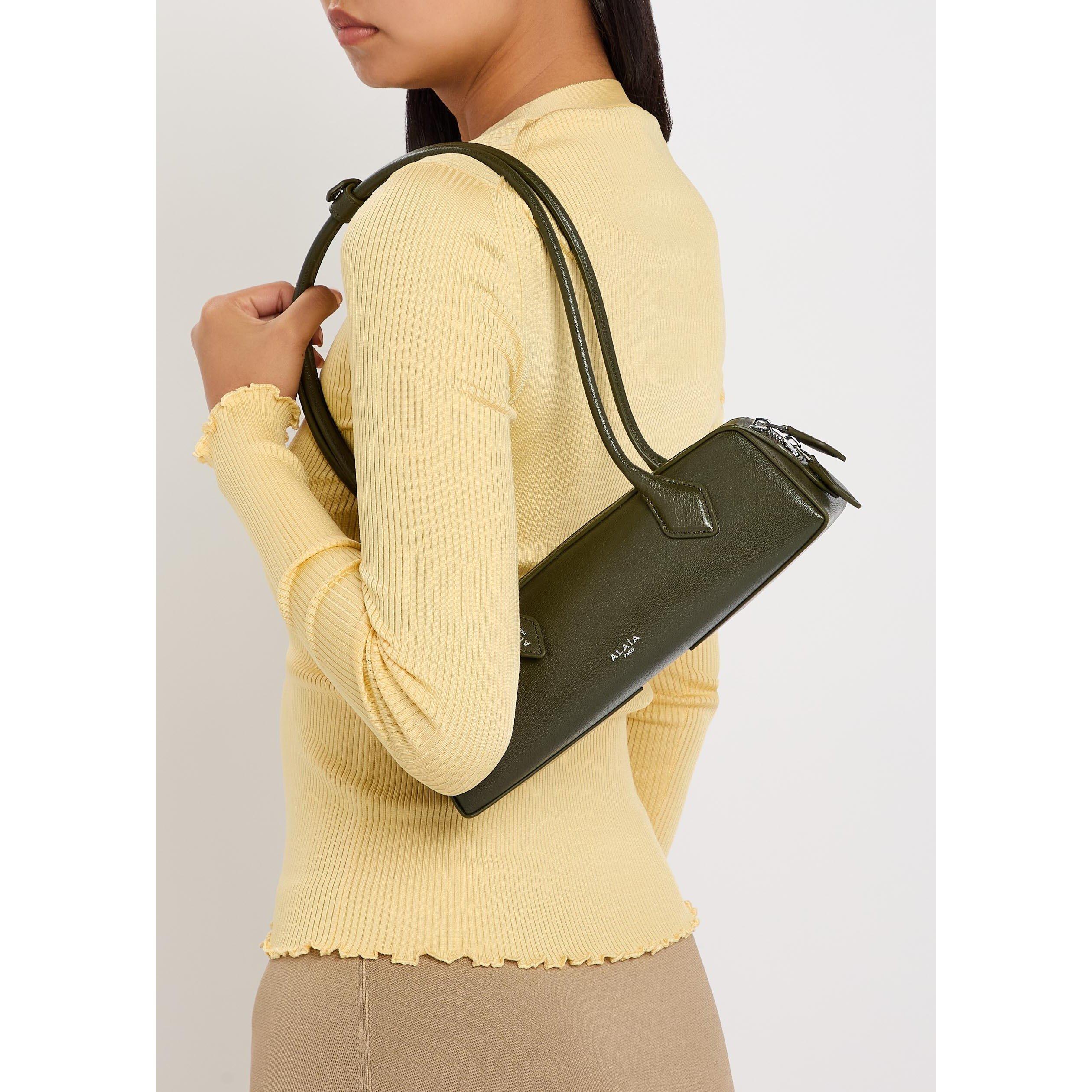 KHAKI - Alaia - Women's Le Teckel Small Leather Shoulder Bag 1.5 L - 3