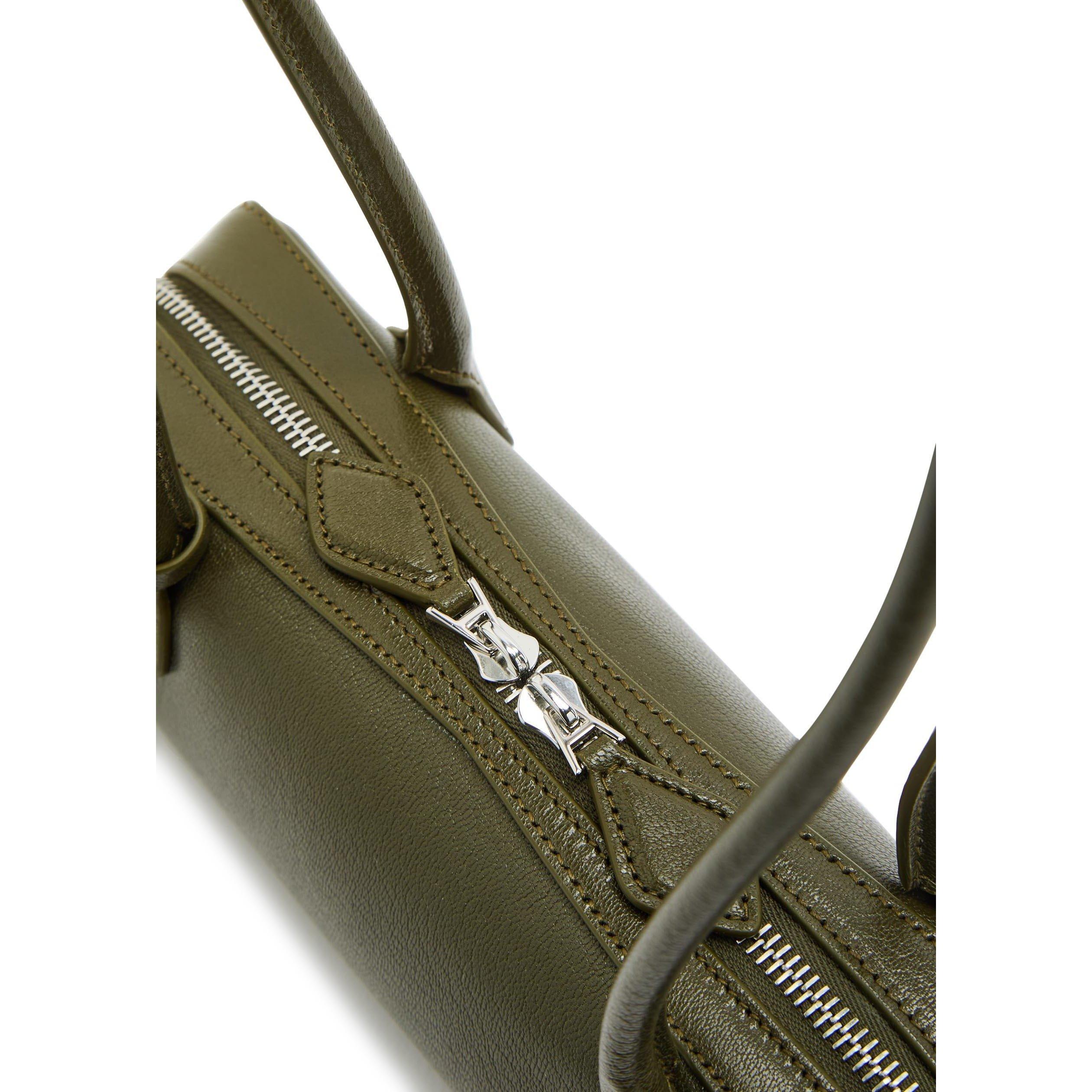 KHAKI - Alaia - Women's Le Teckel Small Leather Shoulder Bag 1.5 L - 4